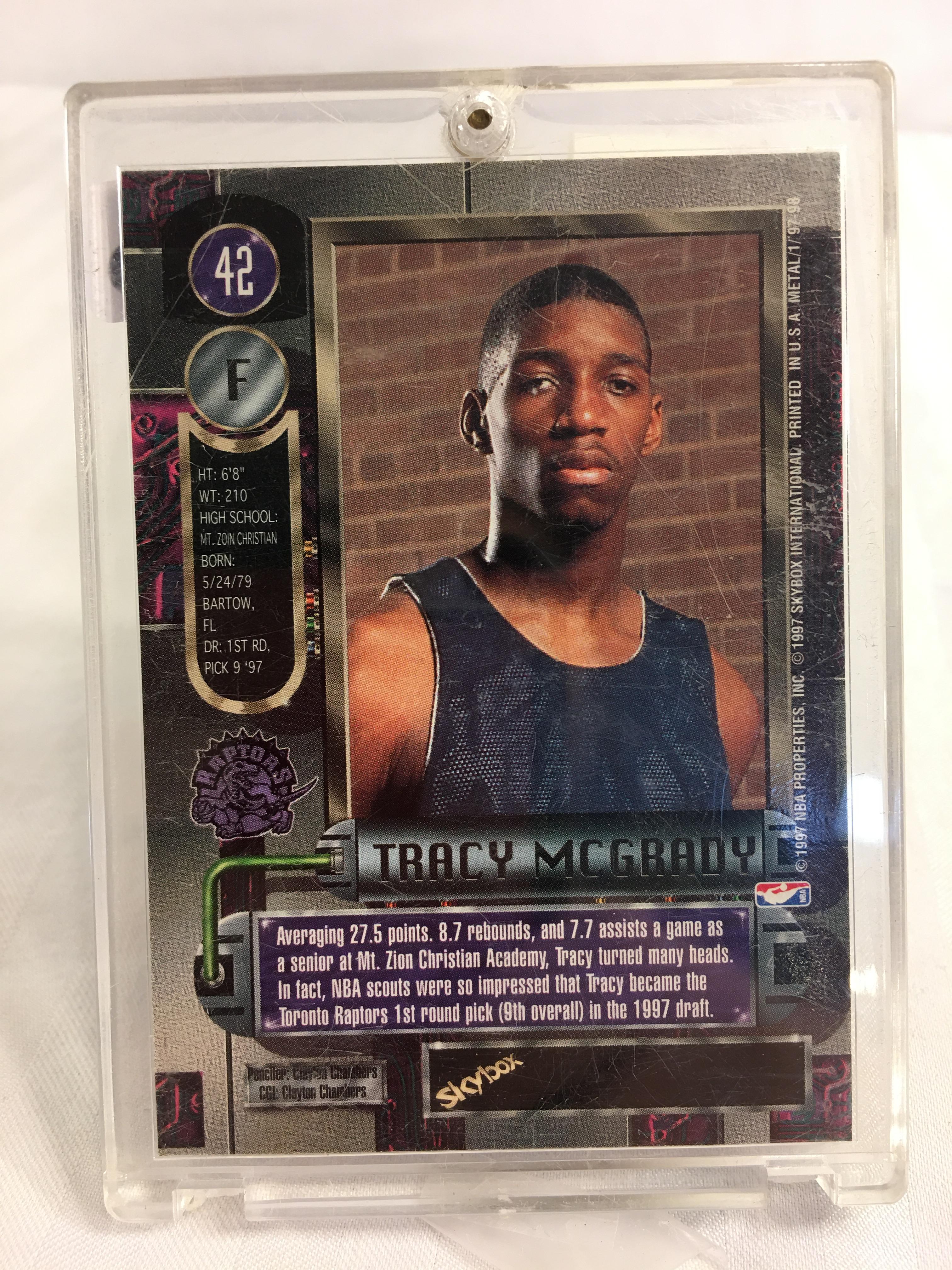 Collector Tracy McGrady Fleer Metal No. 42 Skybox 1997 Toronto Raptors Basketball Sport Card