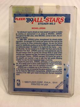 Collector Vintage 1989 FLEER MICHAEL JORDAN BASKETBALL STICKER #3 All-Stars Sport NBA Card