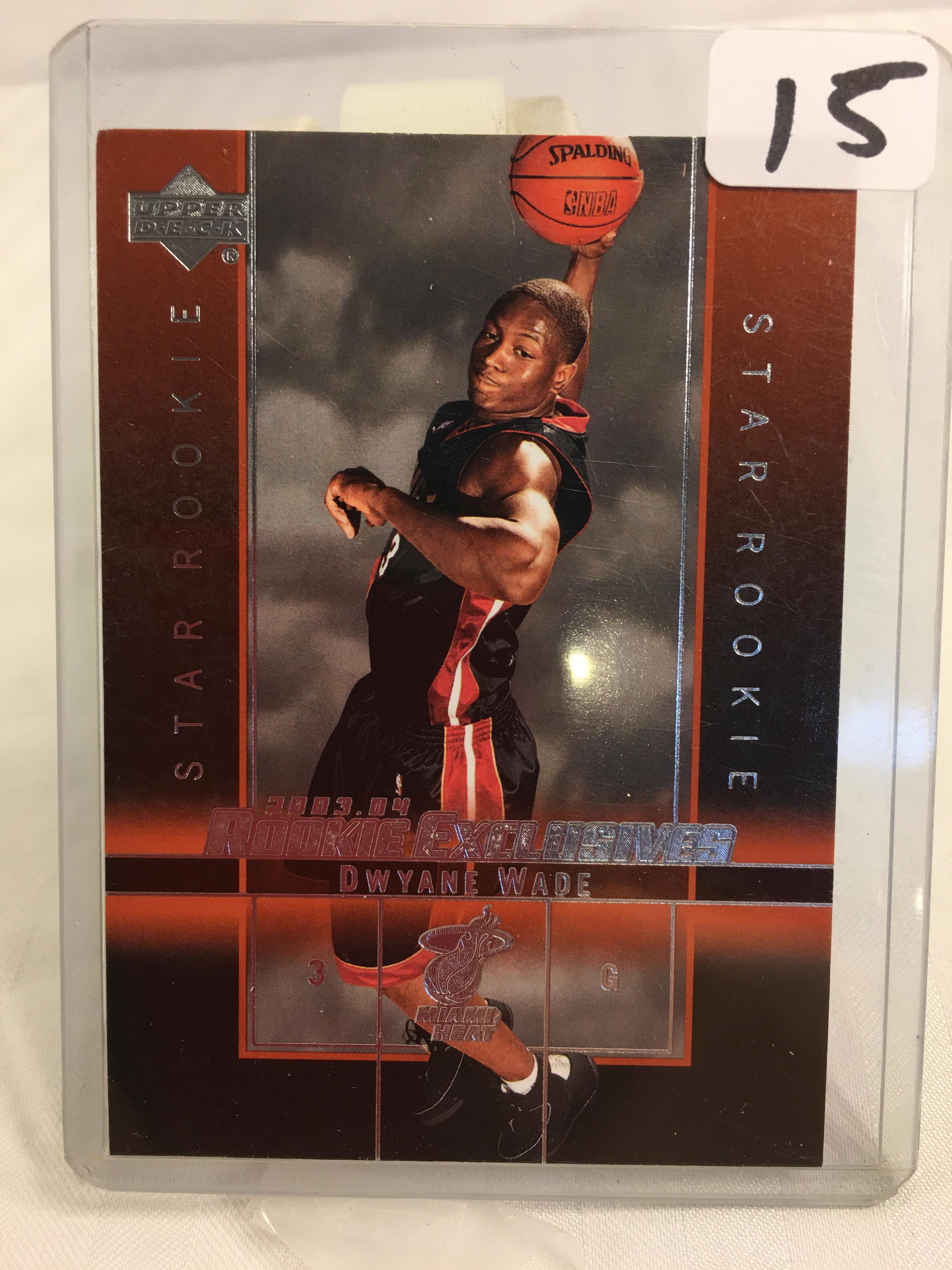Collector Dwayne Wade Rookie Card 2003-04 Upper Deck Rookie Exclusives NBA Basketball Sport Card