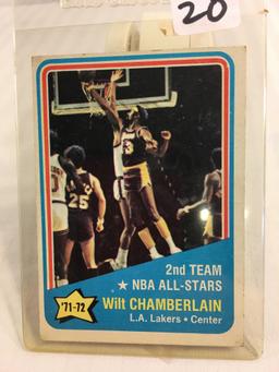 Collector Vintage 1972-73 Topps Basketball Wilt Chamberlain All Pro card #168 NBA Sport Card