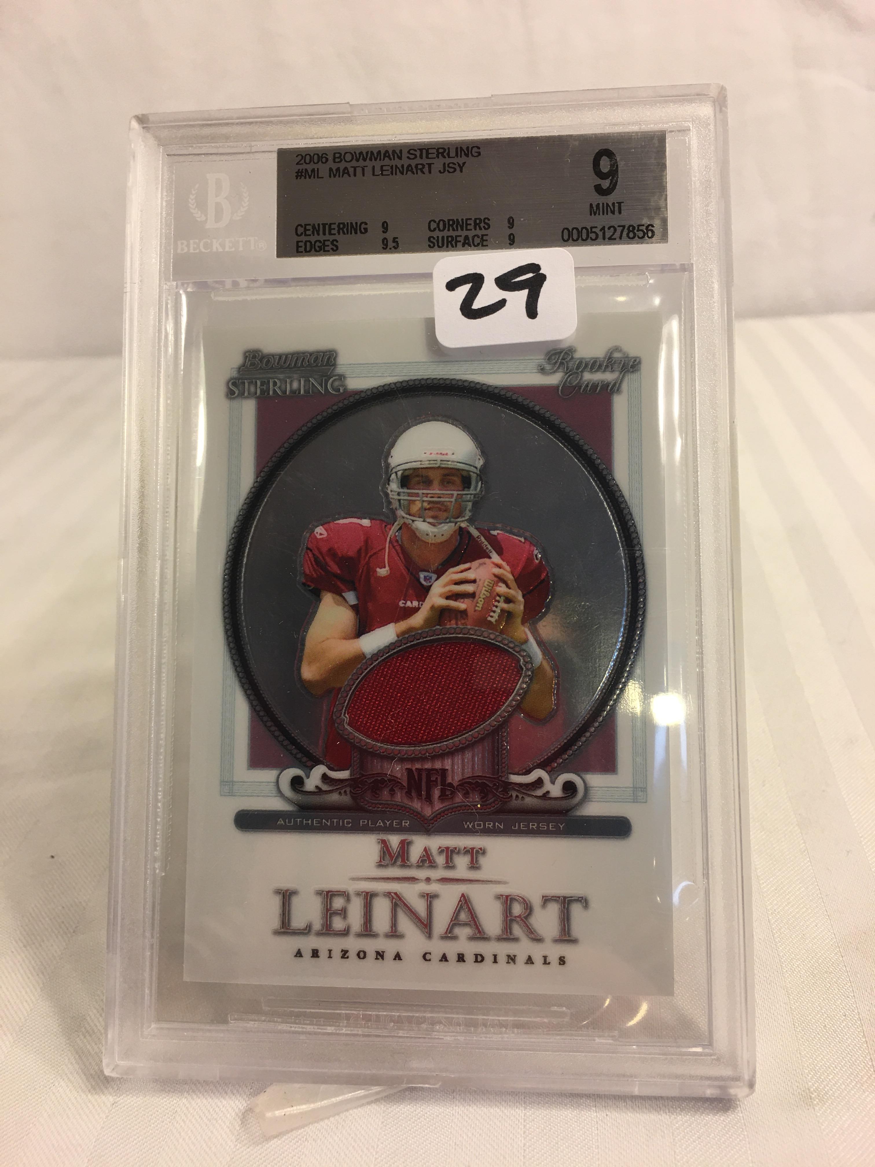 Collector Becket 2006 Bowman Sterling #ML Matt Leinhardt JSY MINT 9 #0005127856 Football Card