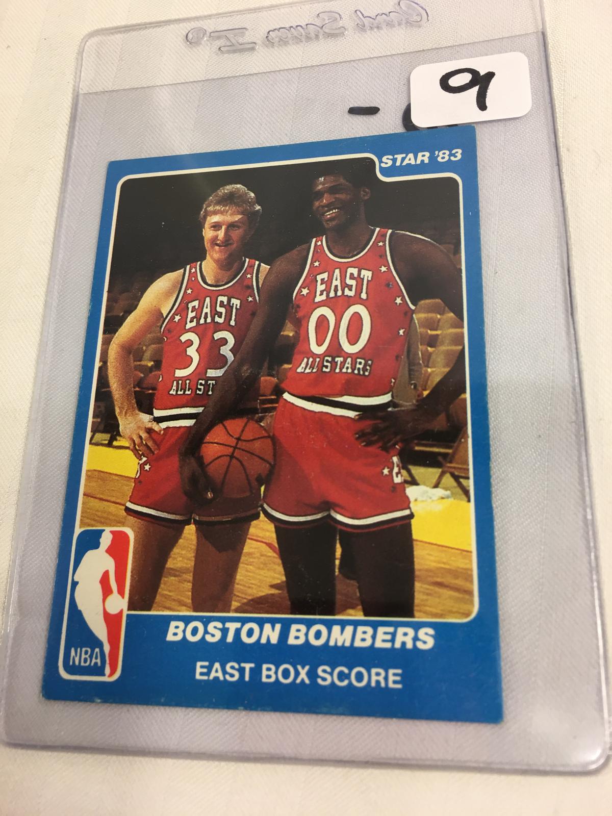 Collector Vintage 1983 Star Boston Bombers All-Stars Larry Bird & Robert Parish #29 East Box Score