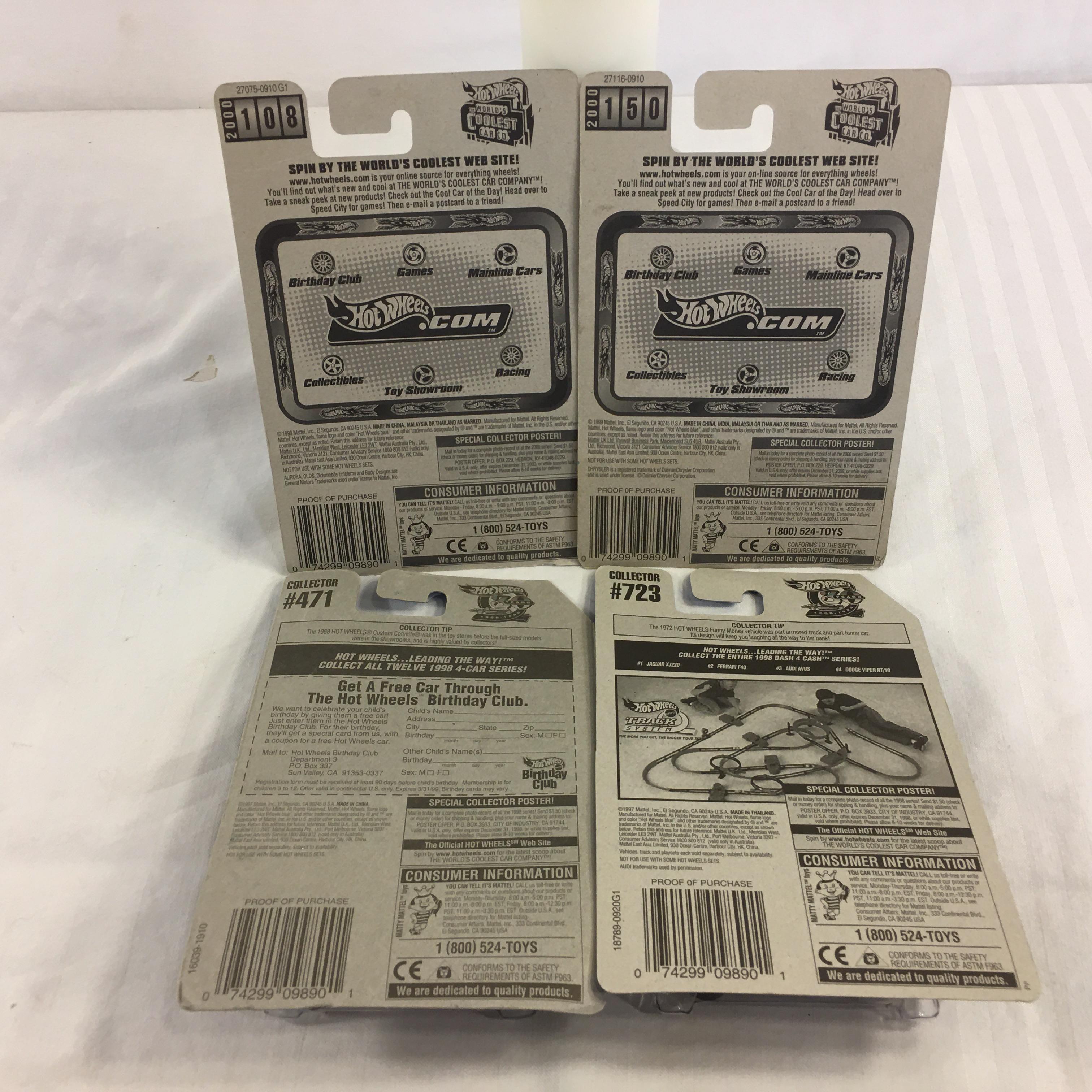 Lot of 4 Pieces Collector New in Package Hot wheels 1/64 Scale Die-cast Metal & Plastic Parts