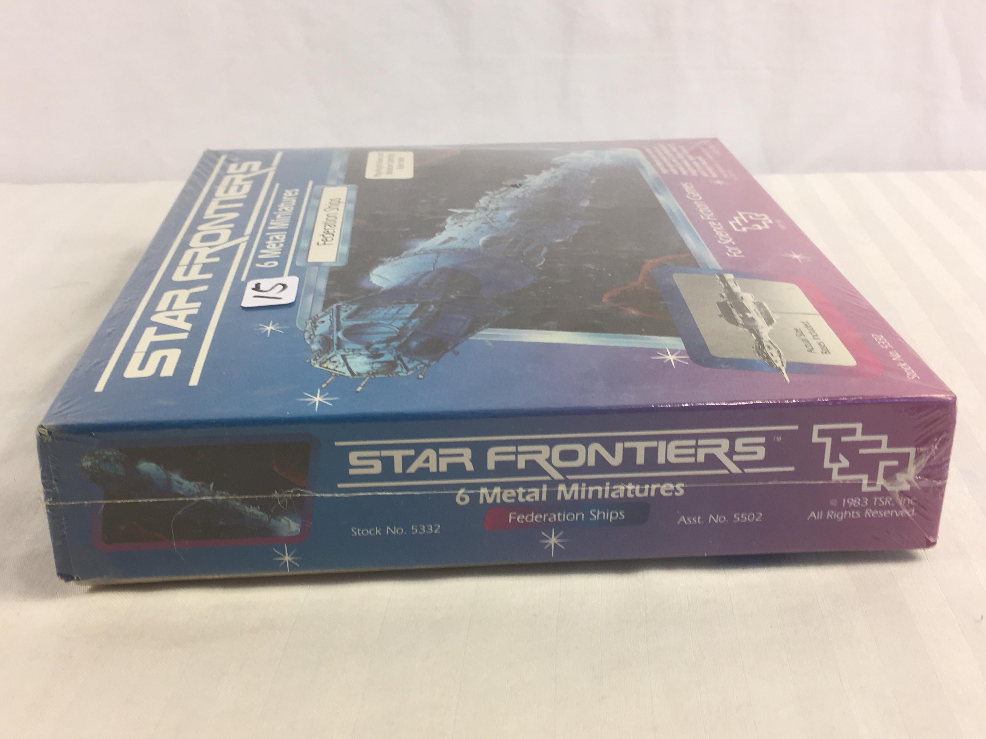 Collector TSR Star Frontier Federation Ships 6 Metal Minmiatures #5502  8.5"BY7" Box Size