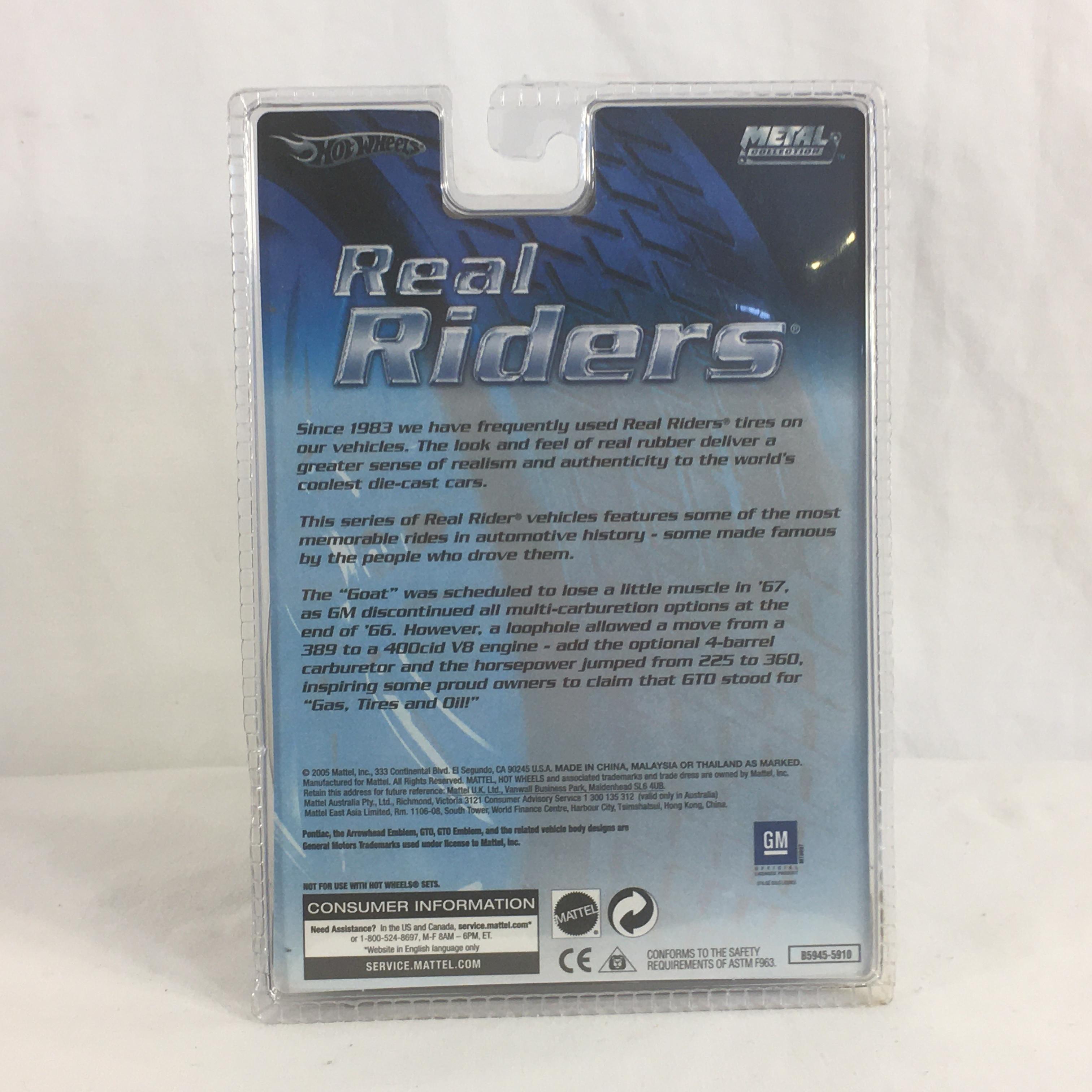 Collector NIP Hot wheels Real Riders Limited Edition 1967 Pontiac GTO 1/64 Scale DieCast