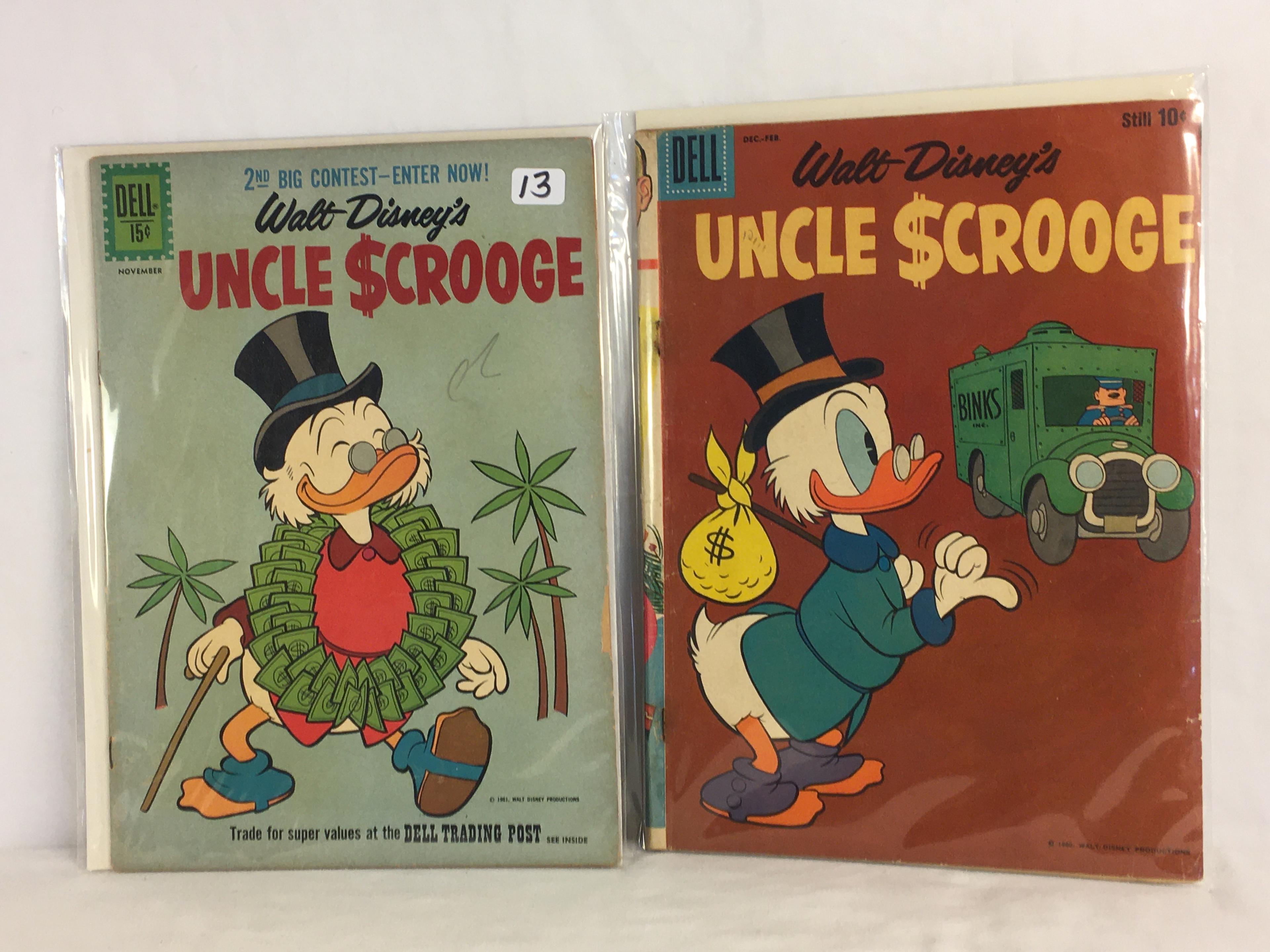 Lot's Of 2 Collector Vintage Dell Comics Walt Disney's Uncle Scrooge Comic Books