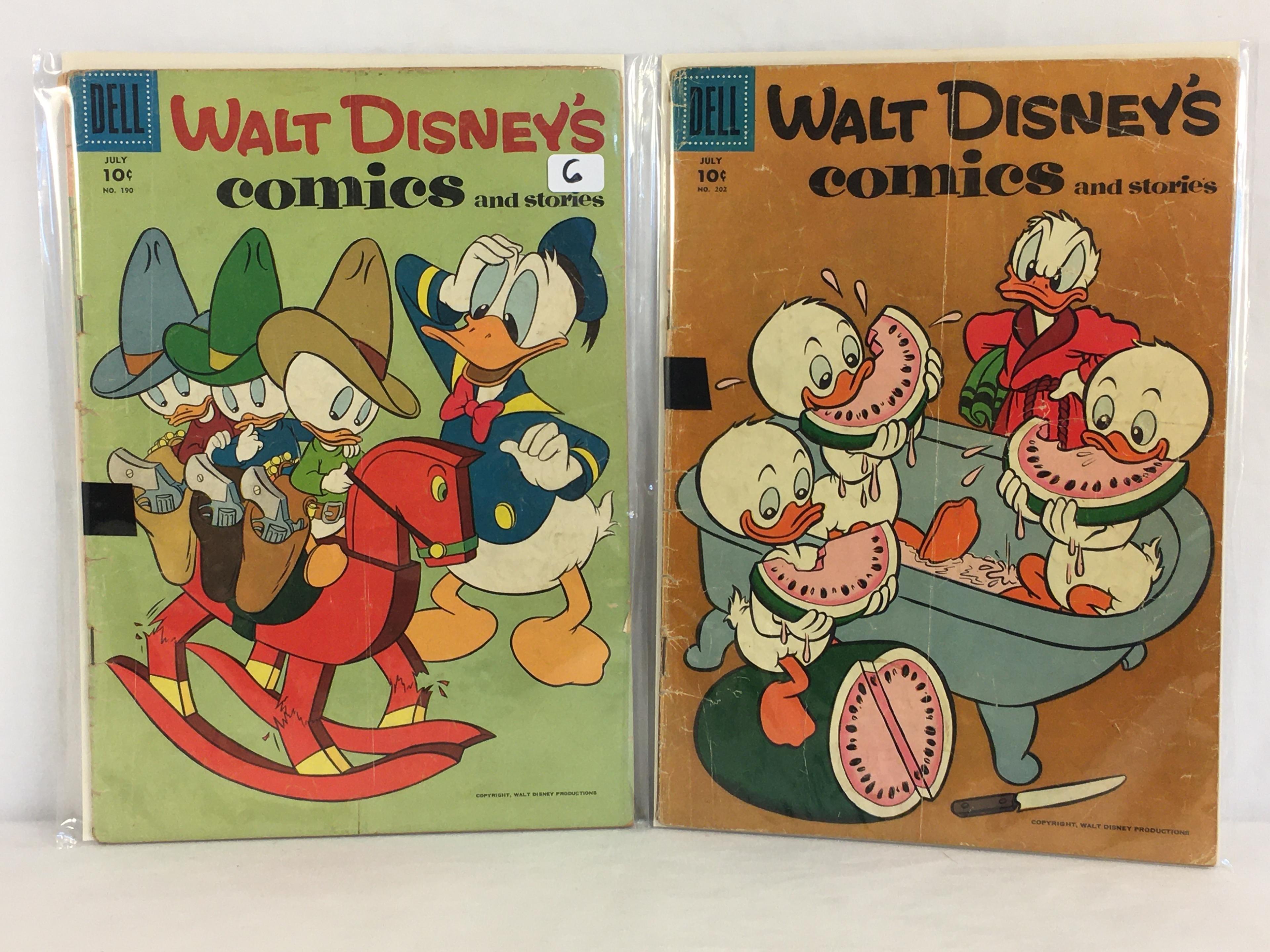 Lot's of 2 Collector Vintage Dell Comics Walt Disney's Comics And Stories Comic Books  #190.202