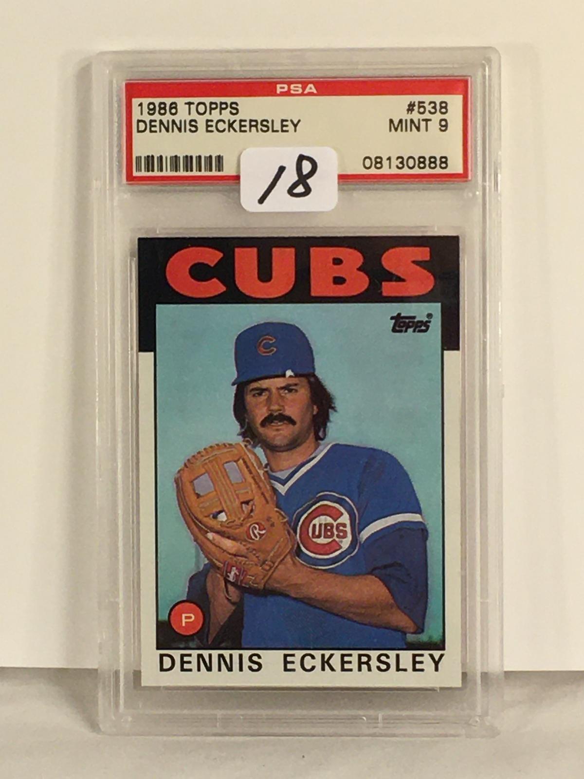 Collector PSA Graded 1986 Vintage Topps Dennis Eckersley #538 Mint 9 #08130888 Baseball Card