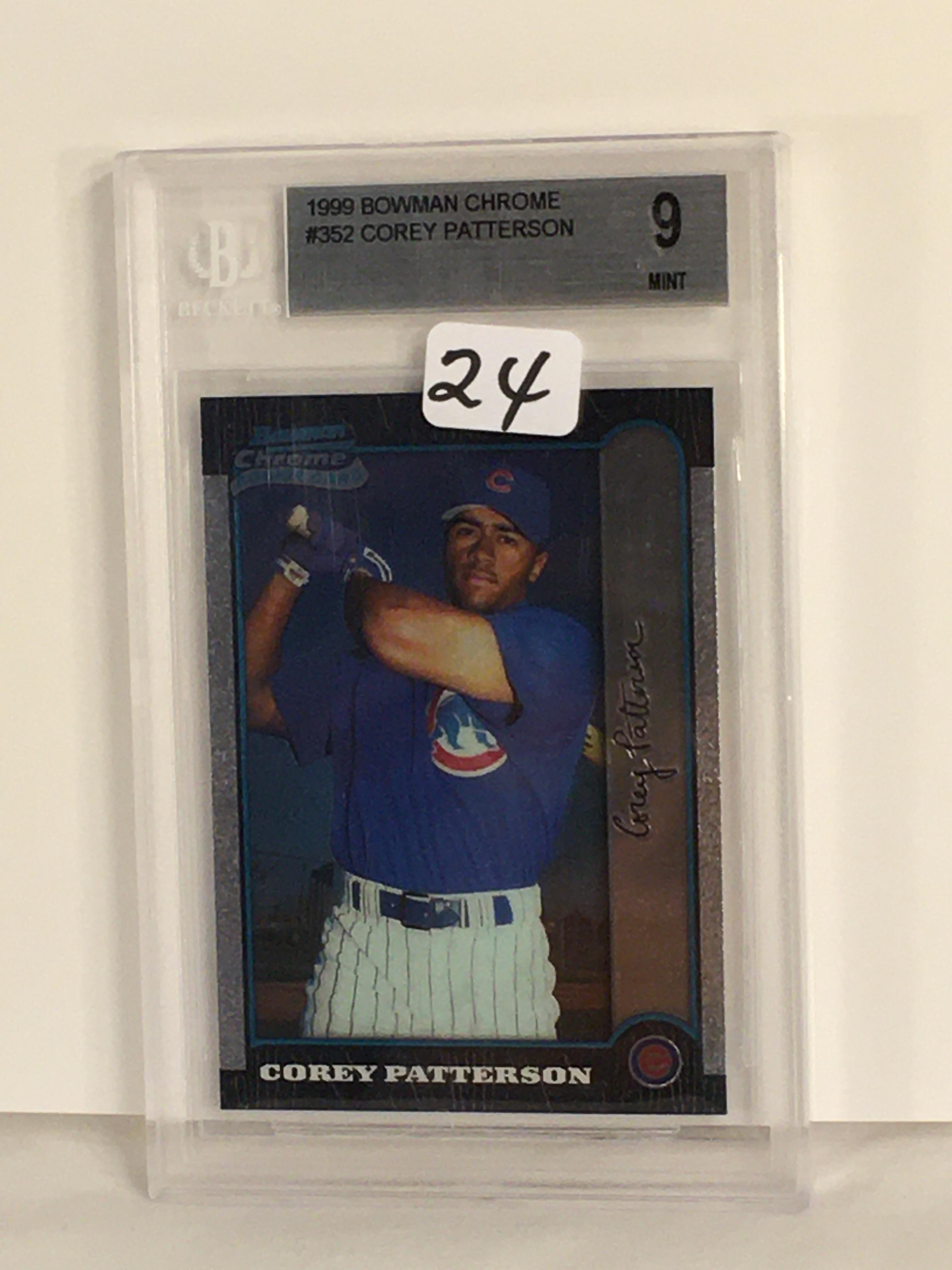 Collector Beckett Graded 1999 Bowman Chrome #352 Corey Patterson 9 Mint Baseball #0001107084