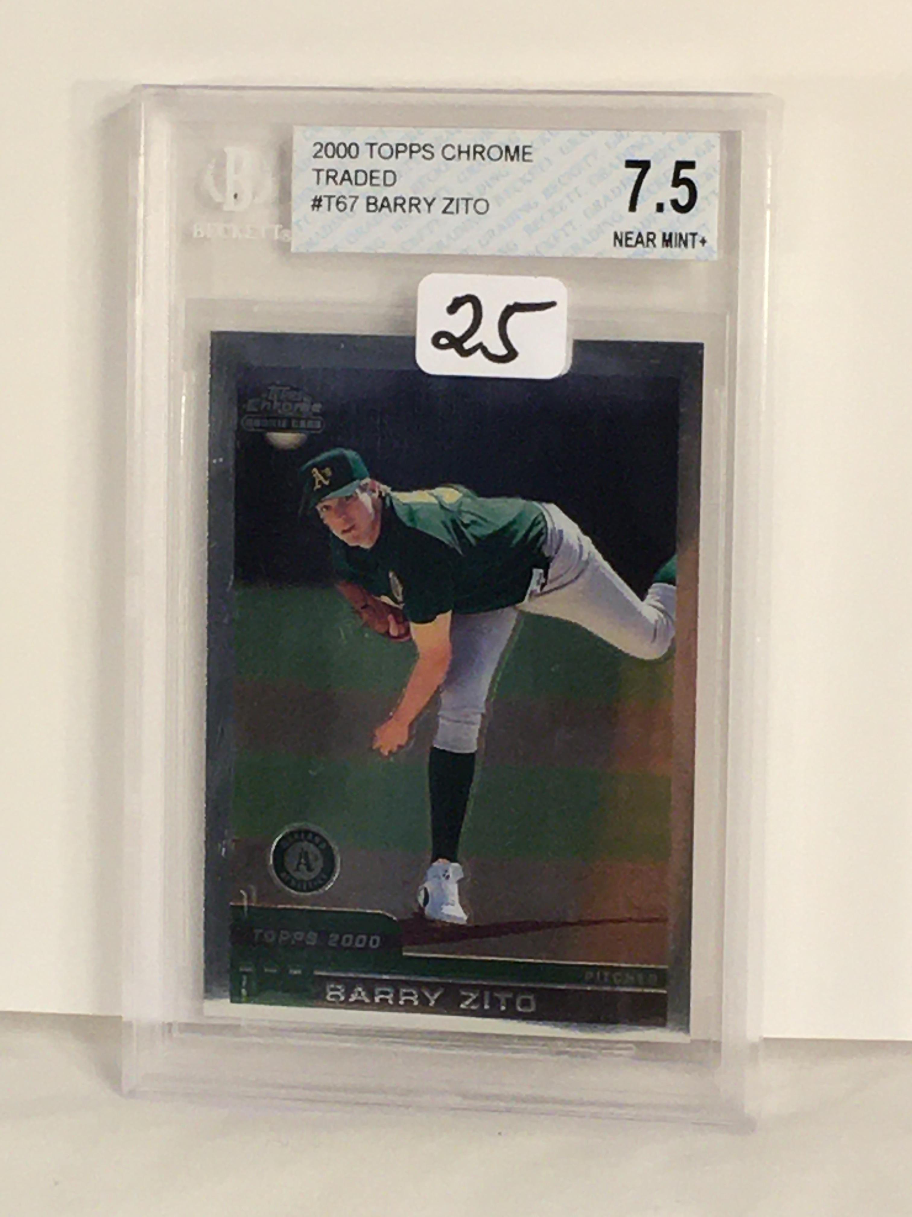 Collector Beckett Graded 2000 Topps Chrome Traded #T67 Barry Zito Nera Mint + 7.5 Card 0001107086