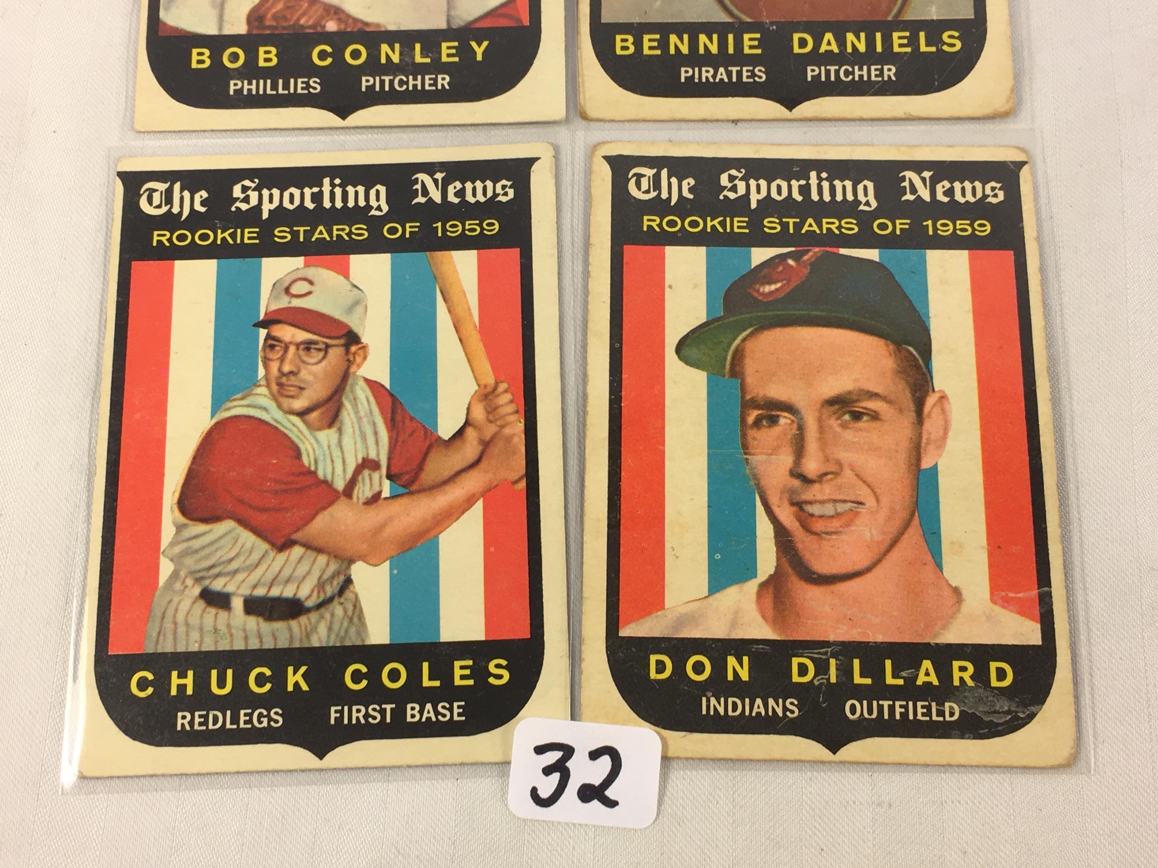 Lot of 4 Pieces Collector Vintage Sport Baseball Cards Assorted Team & Player Cards - See Pictures