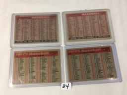 Lot of 4 Pieces Collector Vintage Sport Baseball Cards Assorted Team & Player Cards - See Pictures