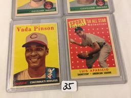 Lot of 4 Pieces Collector Vintage Sport Baseball Cards Assorted Team & Player Cards - See Pictures