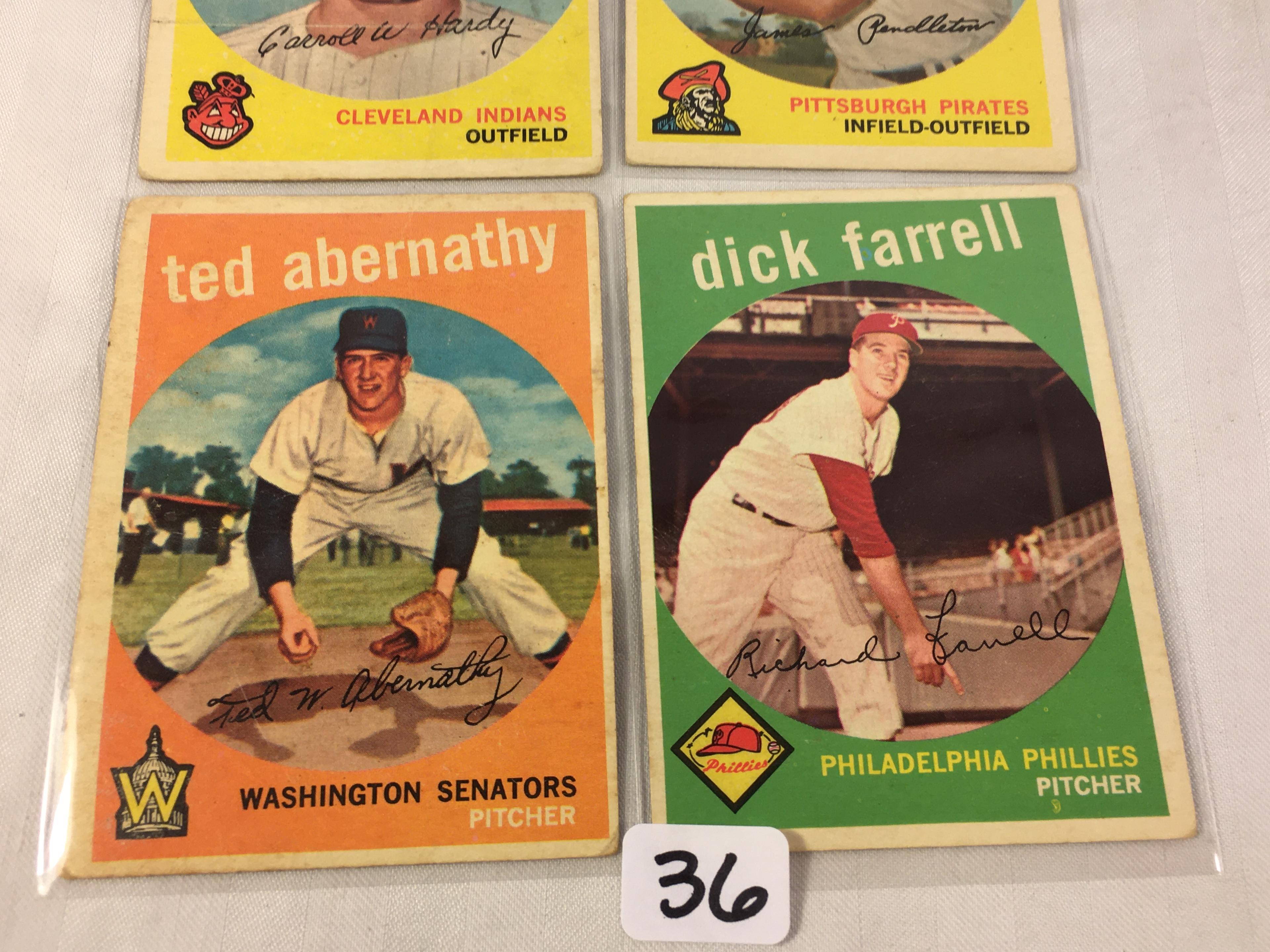 Lot of 4 Pieces Collector Vintage Sport Baseball Cards Assorted Team & Player Cards - See Pictures