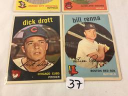 Lot of 4 Pieces Collector Vintage Sport Baseball Cards Assorted Team & Player Cards - See Pictures