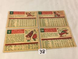 Lot of 4 Pieces Collector Vintage Sport Baseball Cards Assorted Team & Player Cards - See Pictures