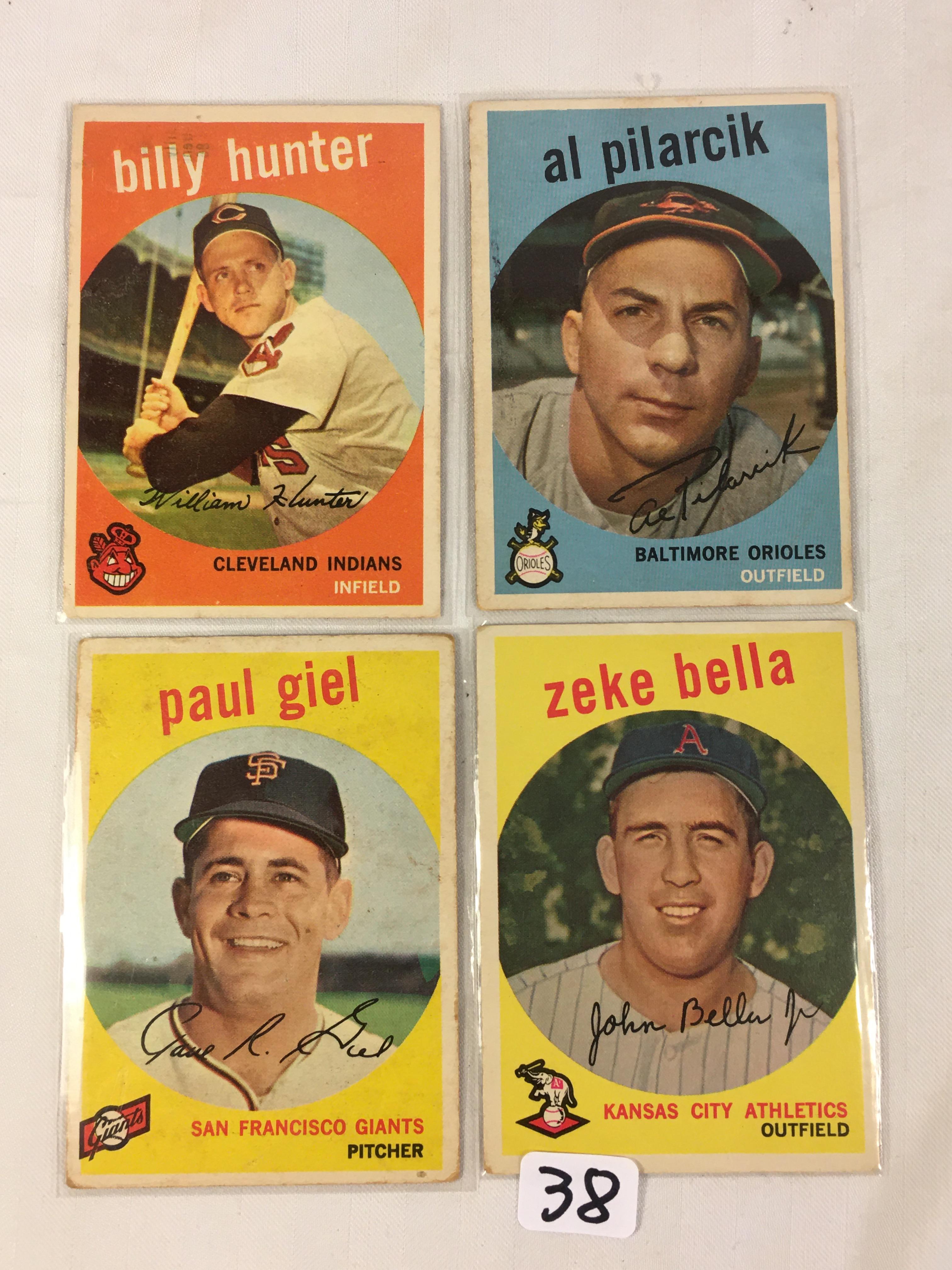 Lot of 4 Pieces Collector Vintage Sport Baseball Cards Assorted Team & Player Cards - See Pictures