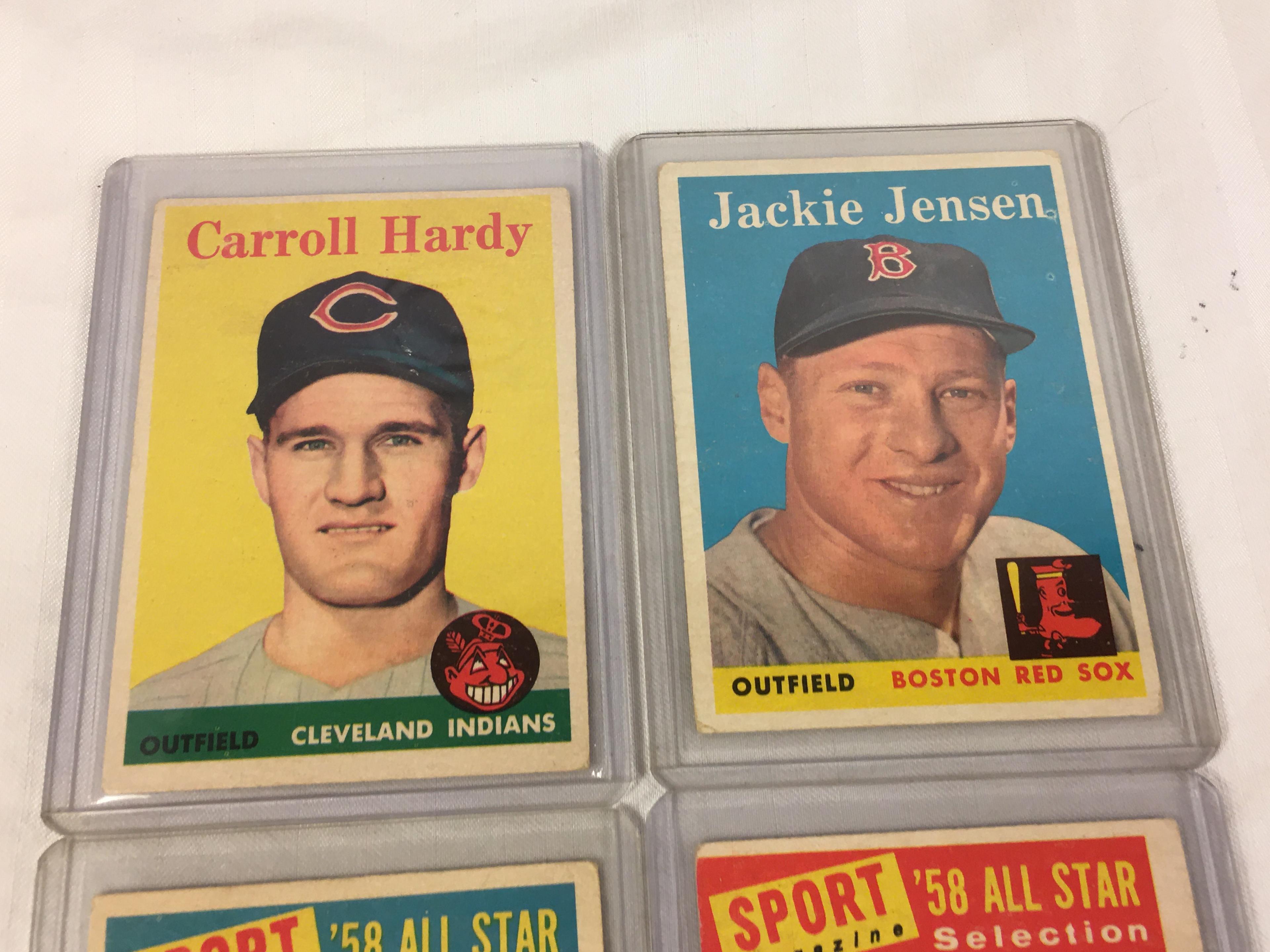 Lot of 4 Pieces Collector Vintage Sport Baseball Cards Assorted Team & Player Cards - See Pictures