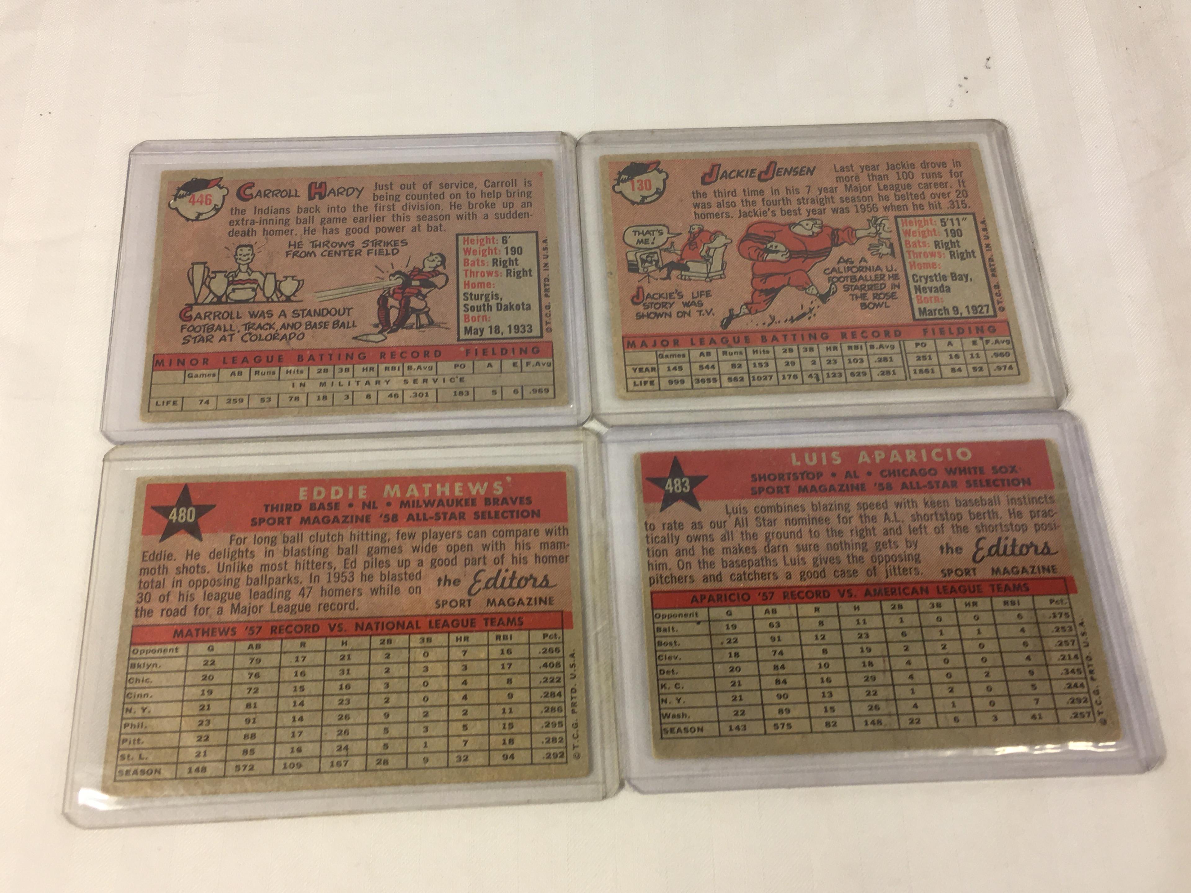 Lot of 4 Pieces Collector Vintage Sport Baseball Cards Assorted Team & Player Cards - See Pictures