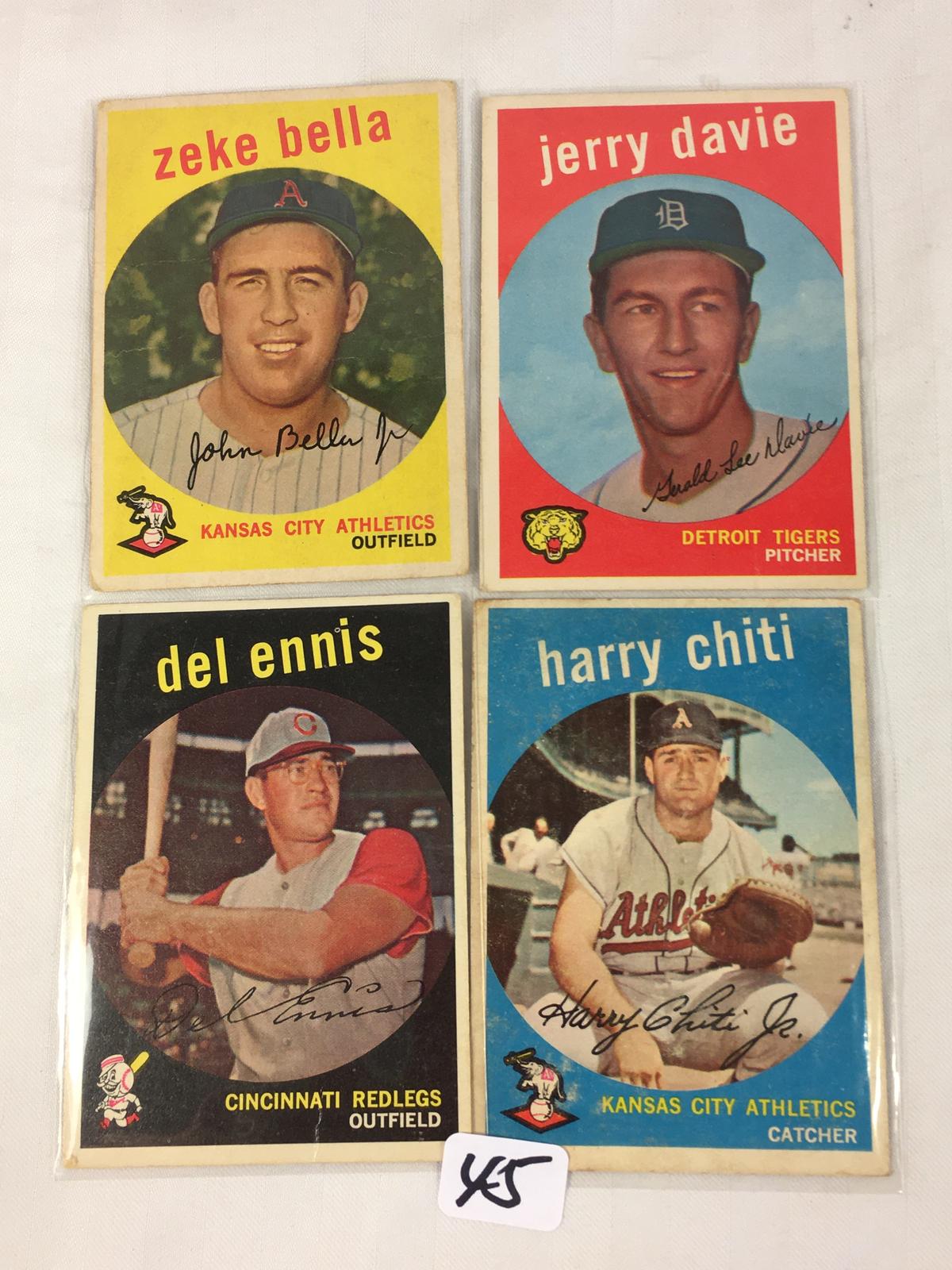 Lot of 4 Pieces Collector Vintage Sport Baseball Cards Assorted Team & Player Cards - See Pictures