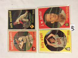 Lot of 4 Pieces Collector Vintage Sport Baseball Cards Assorted Team & Player Cards - See Pictures