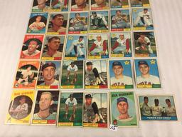 Lot of 30 Collector Vintage Baseball Sport Trading Cards  Assorted Players and Sport Cards