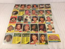 Lot of 30 Collector Vintage Baseball Sport Trading Cards  Assorted Players and Sport Cards