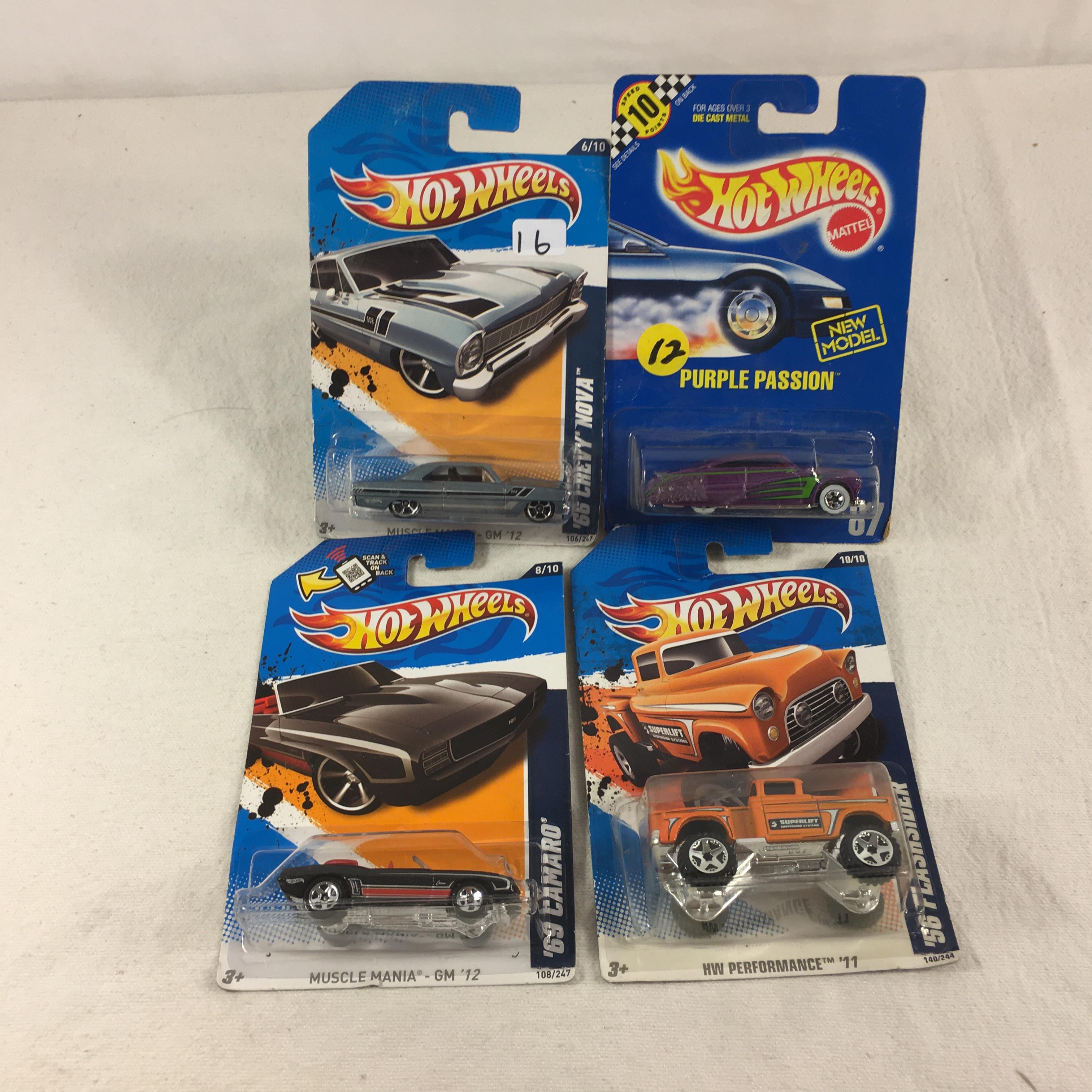 Lot of 4 Pcs Collector New in Package Hot wheels Mattel 1/64 Scale DieCast Metal & Plastic Parts