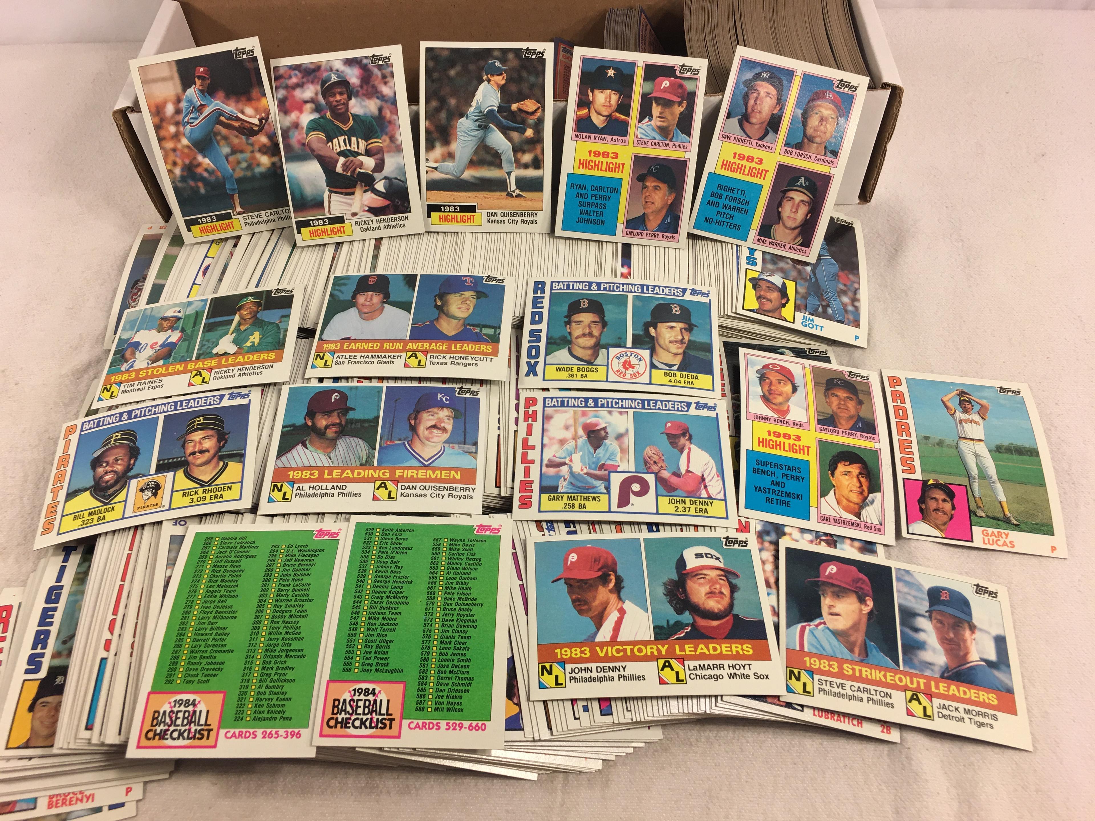 Collector Loose Vintage Topps 1984 Vintage Baseball Trading Cards In A Box