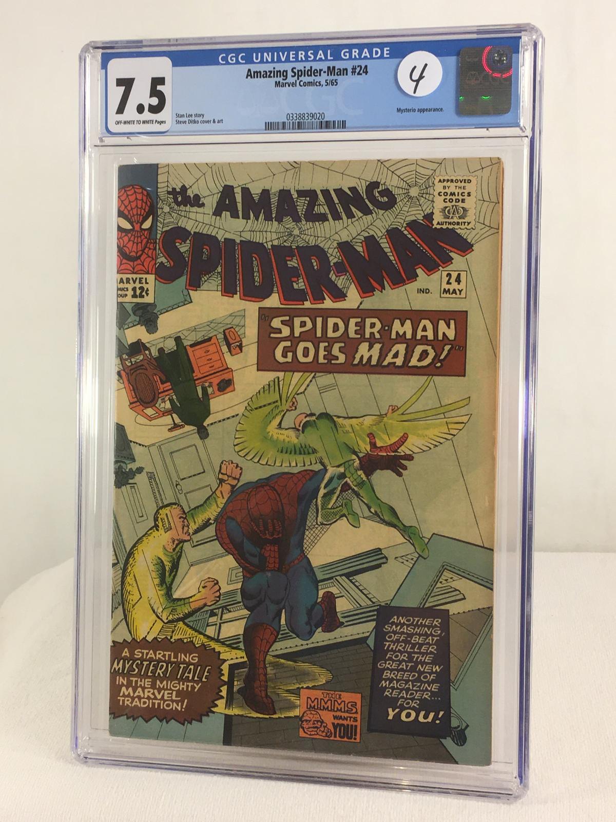 Collector Vintage CGC Universal Grade 7.5 Amazing Spider-man #24 Marvel Comics 5/65