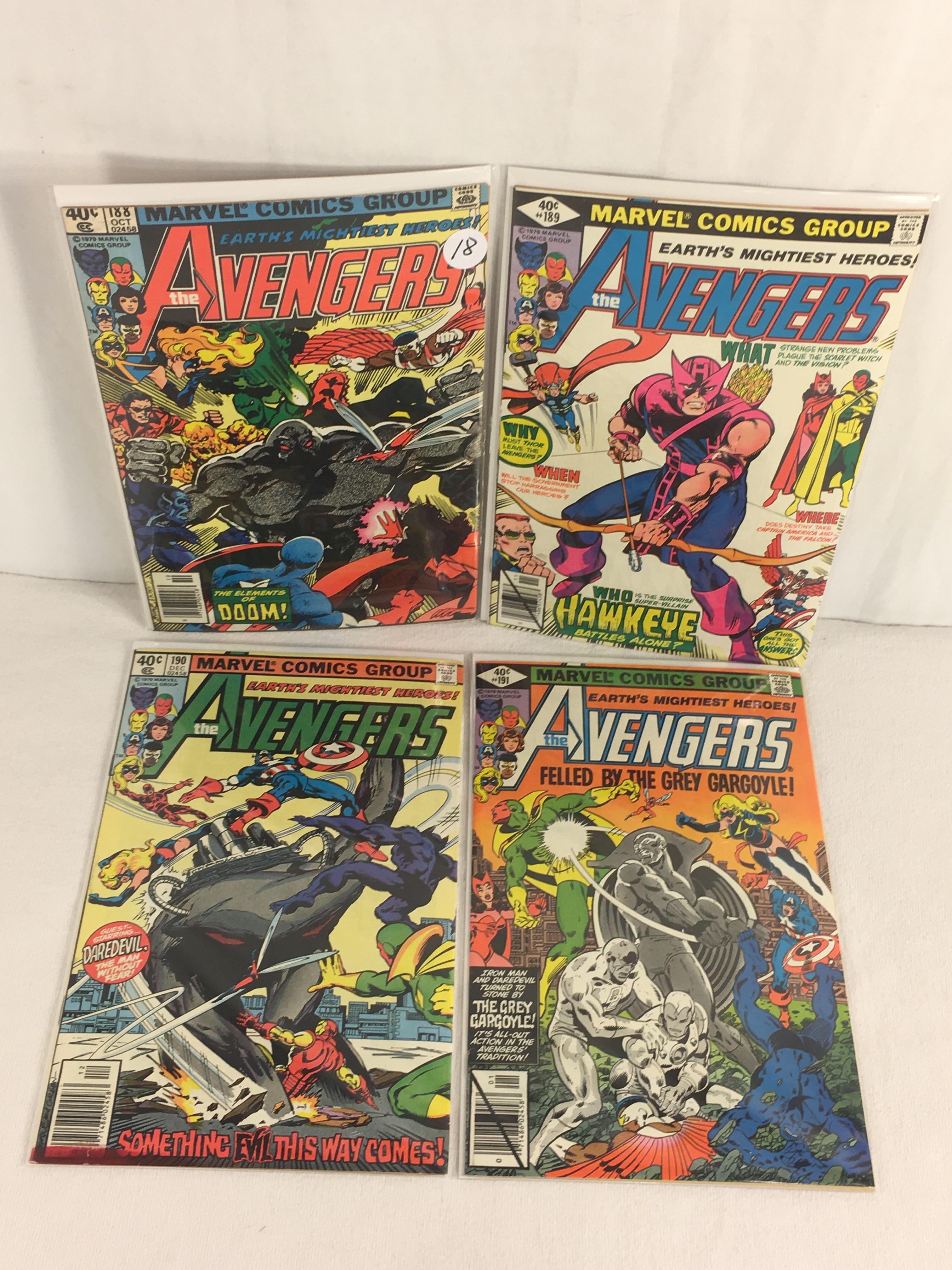 Lot of 4 Collector Vintage Marvel The Avengers Comic Books No.188.189.190.191.