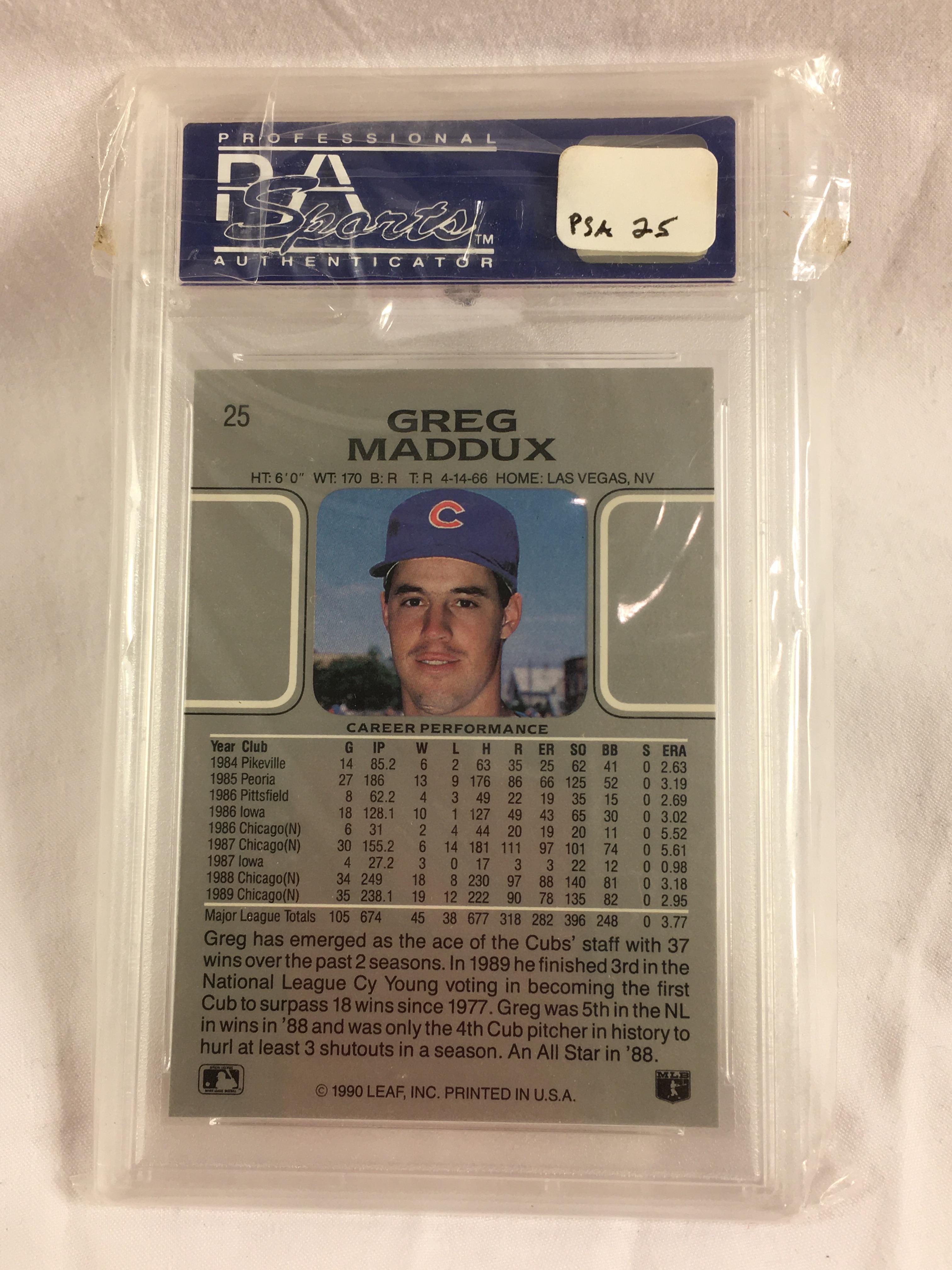 Collector PSA 1990 Leaf #25 Greg Maddux #25 MINT 9 03189667 Baseball Card