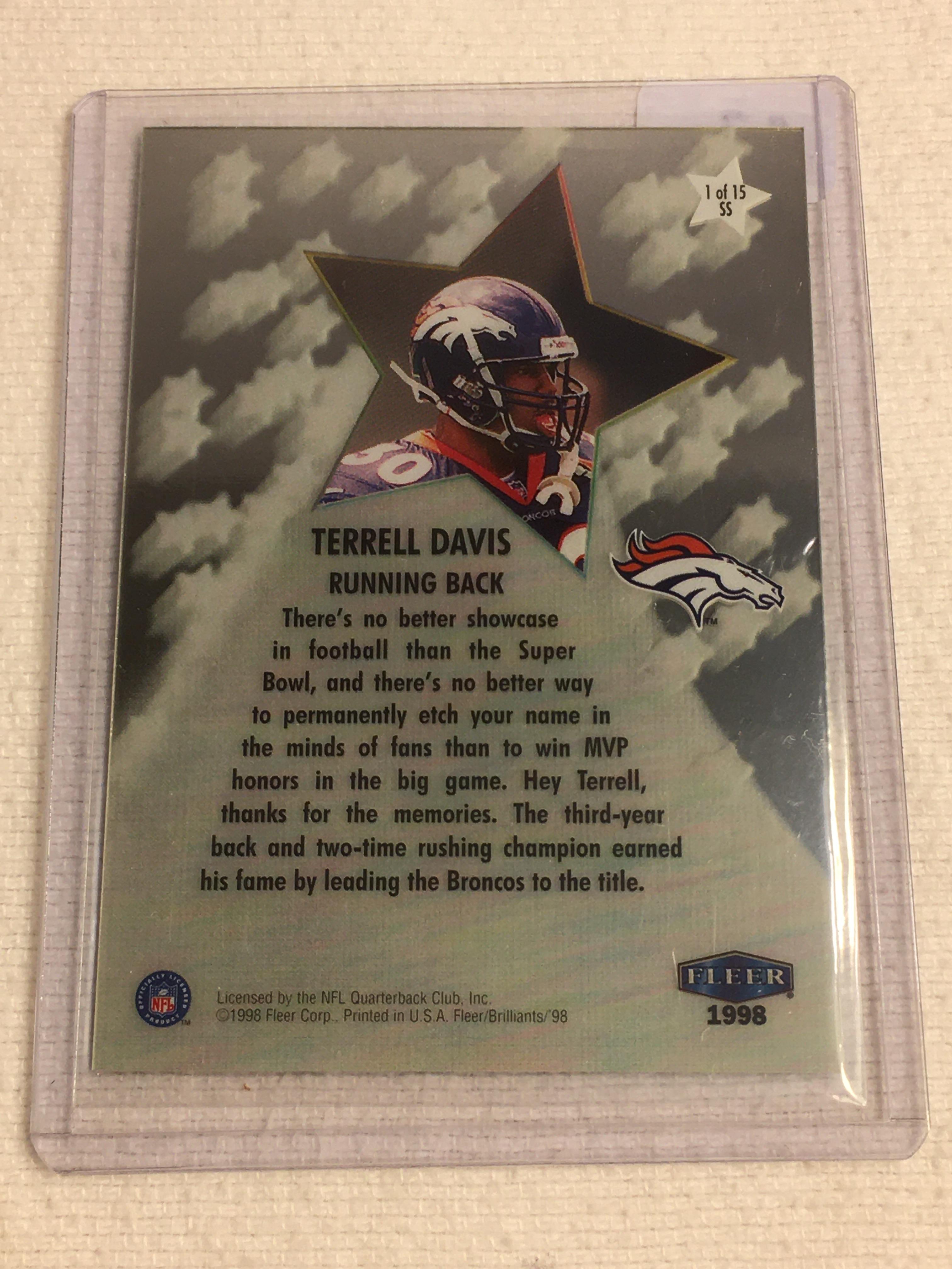 Collector 1998 Fleer Denver Broncos Terrell Davis Football Card No. 1