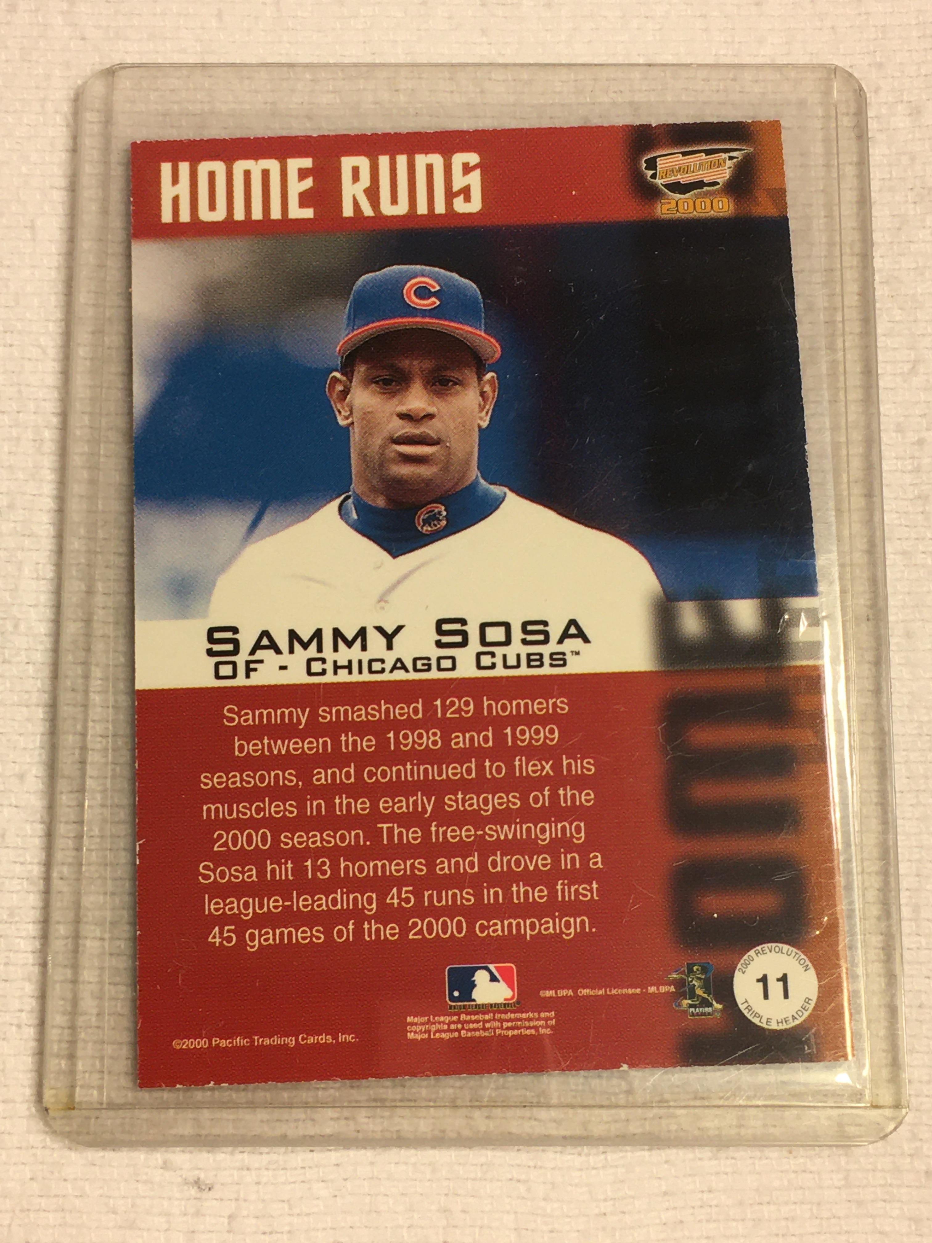Collector 2000 Pacific Trading Cards Chicago Cubs Sammy Sosa Baseball Card No. 11