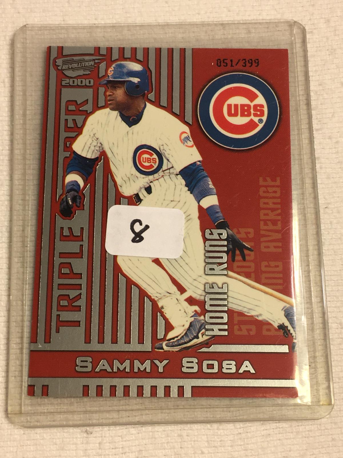 Collector 2000 Pacific Trading Cards Chicago Cubs Sammy Sosa Baseball Card No. 11