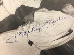 Vintage Collector Sport Baseball Photo Signed by Joe Dimaggio & Mickey Mantle 14X11"