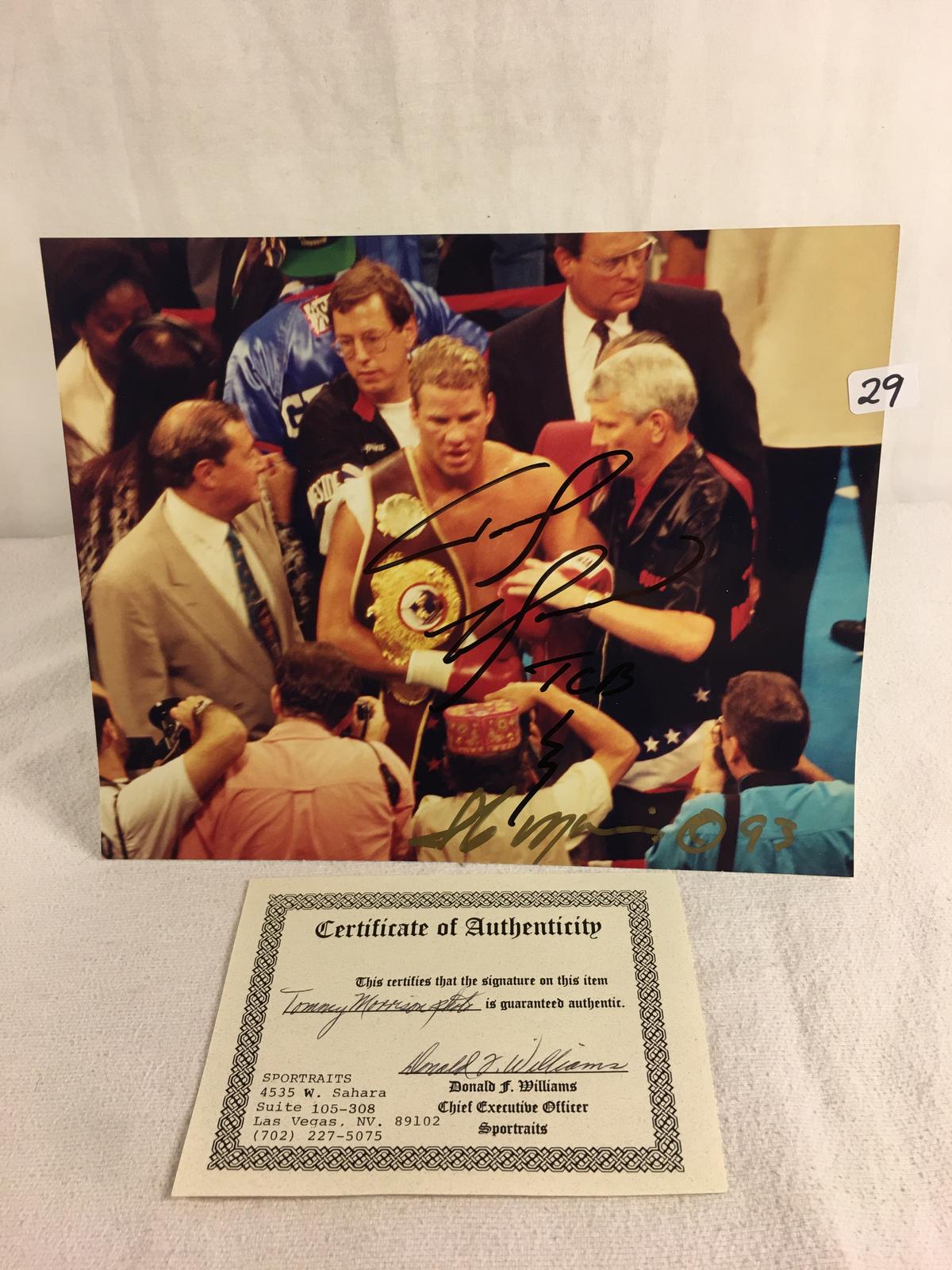 Collector Sport Boxing Photo Autographed by Tommy Morrison 8X10" w/ COA
