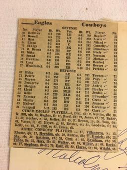 Vintage Collector Sport Papers w/ Autographs from Eagle and Cowboy Players - See Pics