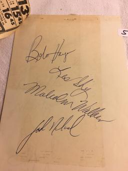 Vintage Collector Sport Papers w/ Autographs from Eagle and Cowboy Players - See Pics