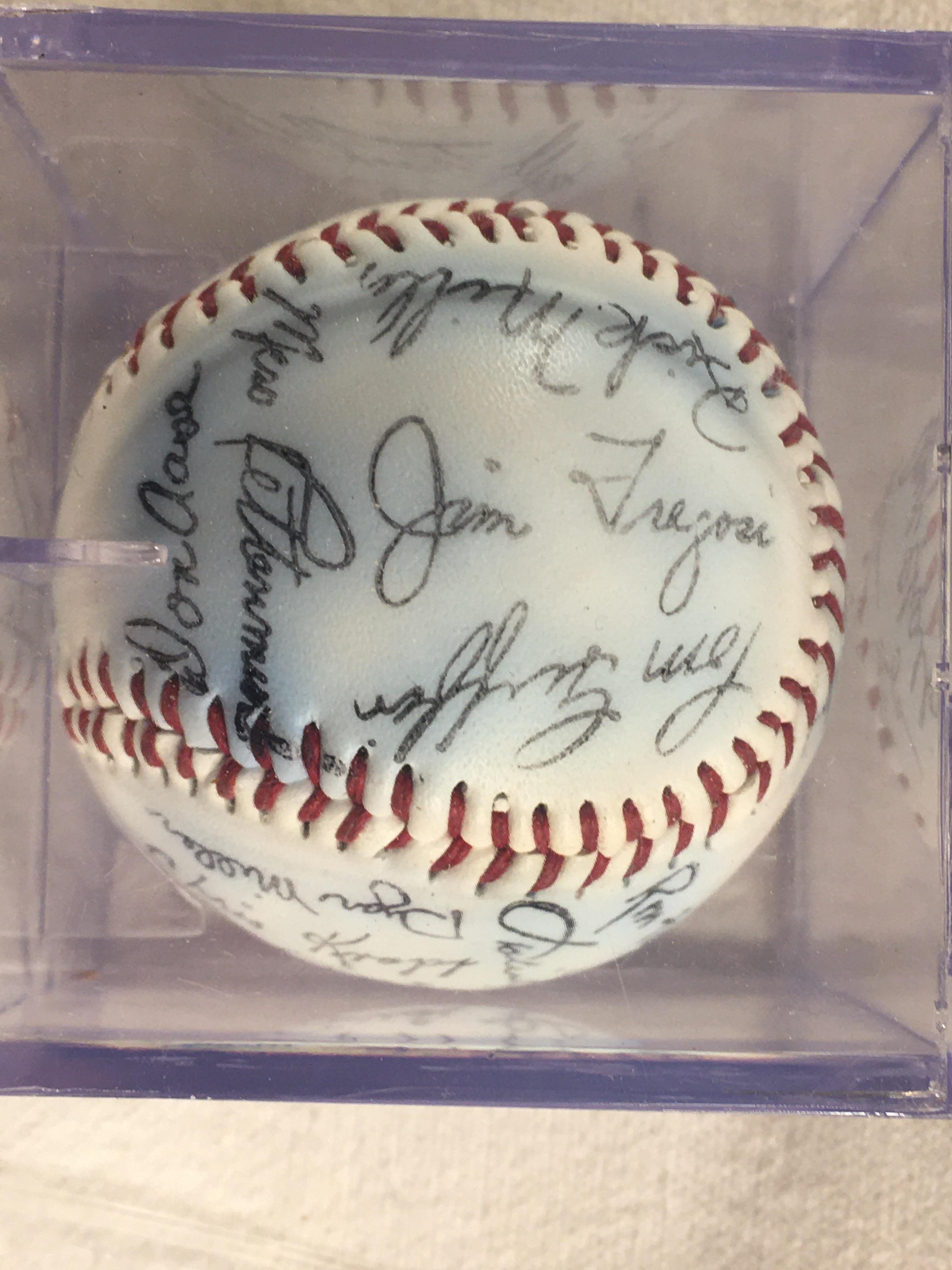 Collector Signed Baseball in Case 3.25"X3.25"X3.25" - See Pictures