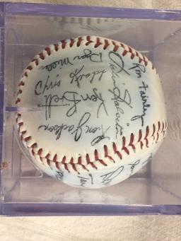 Collector Signed Baseball in Case 3.25"X3.25"X3.25" - See Pictures