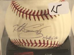 Collector Signed Rawlings MLB Baseball in Case 3.25"X3.25"X3.25" - See Pictures
