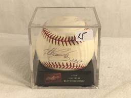 Collector Signed Rawlings MLB Baseball in Case 3.25"X3.25"X3.25" - See Pictures