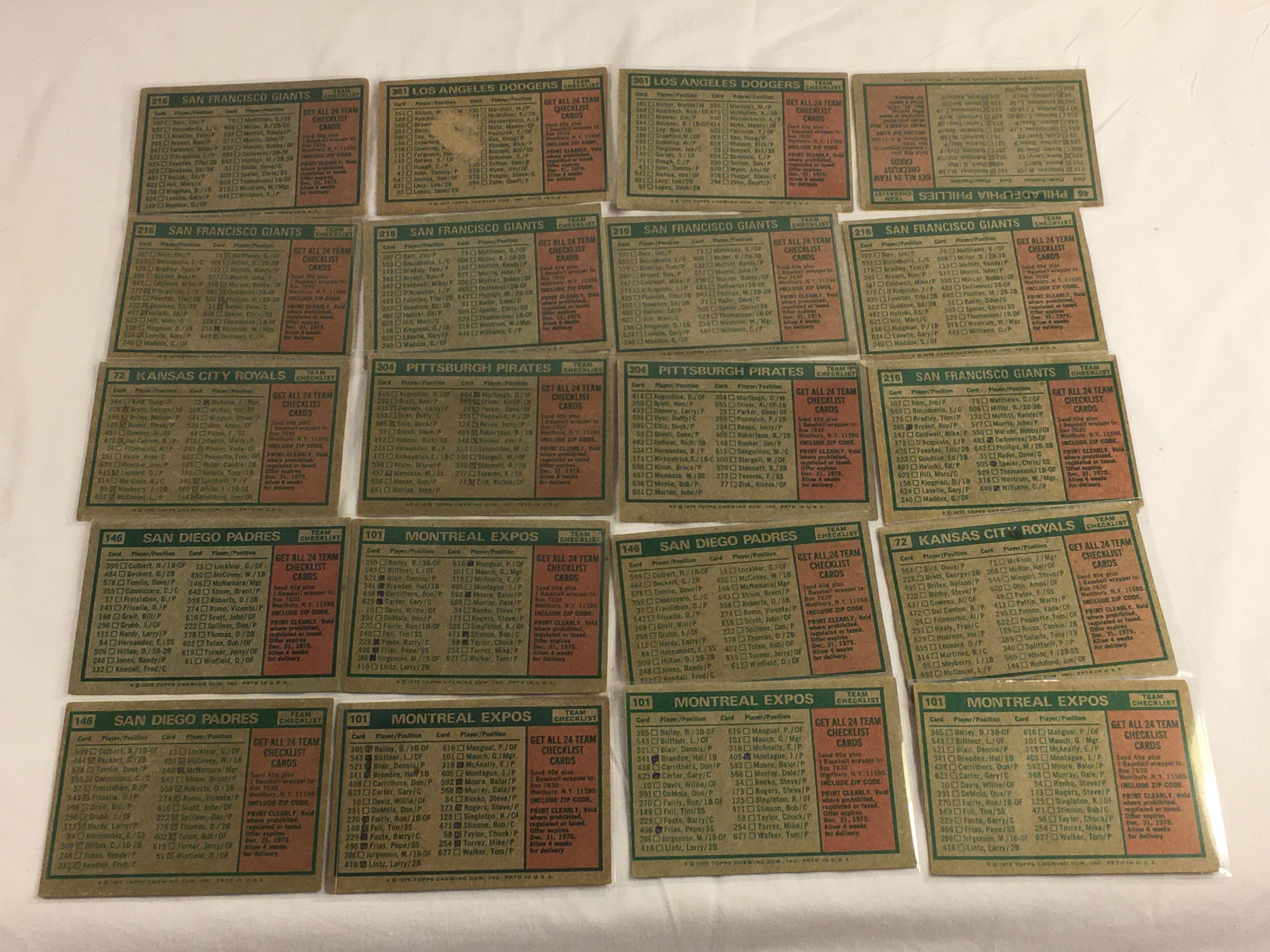 Lot of 20 Pcs Collector Loose Vintage Assorted Players Baseball Cards - See Pictures