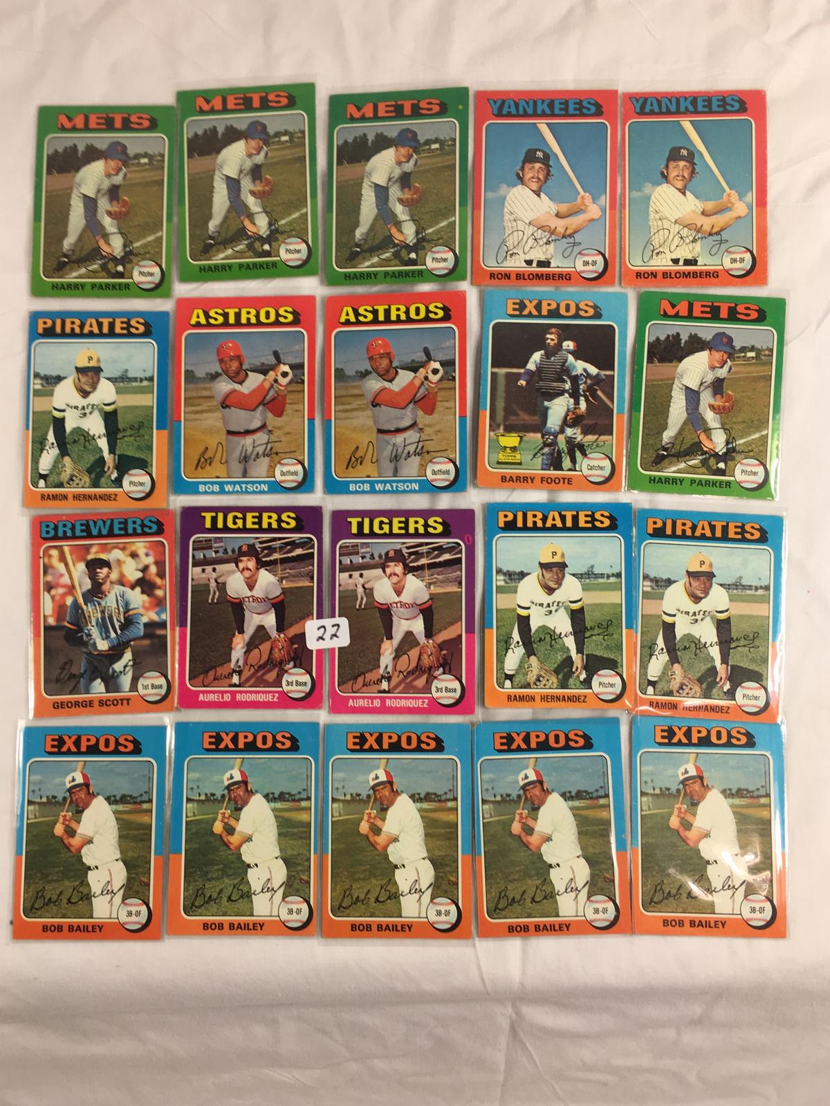 Lot of 20 Pcs Collector Loose Vintage Assorted Players Baseball Cards - See Pictures