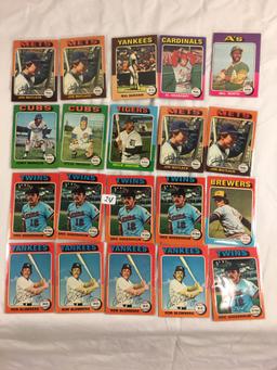 Lot of 20 Pcs Collector Loose Vintage Assorted Players Baseball Cards - See Pictures