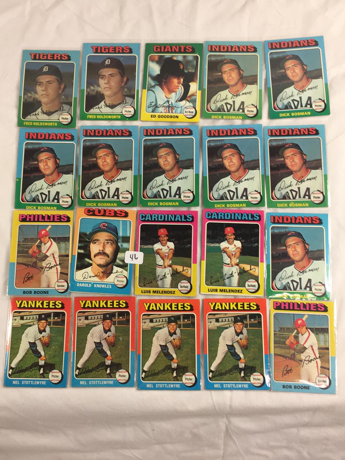 Lot of 20 Pcs Collector Loose Vintage Assorted Players Baseball Cards - See Pictures