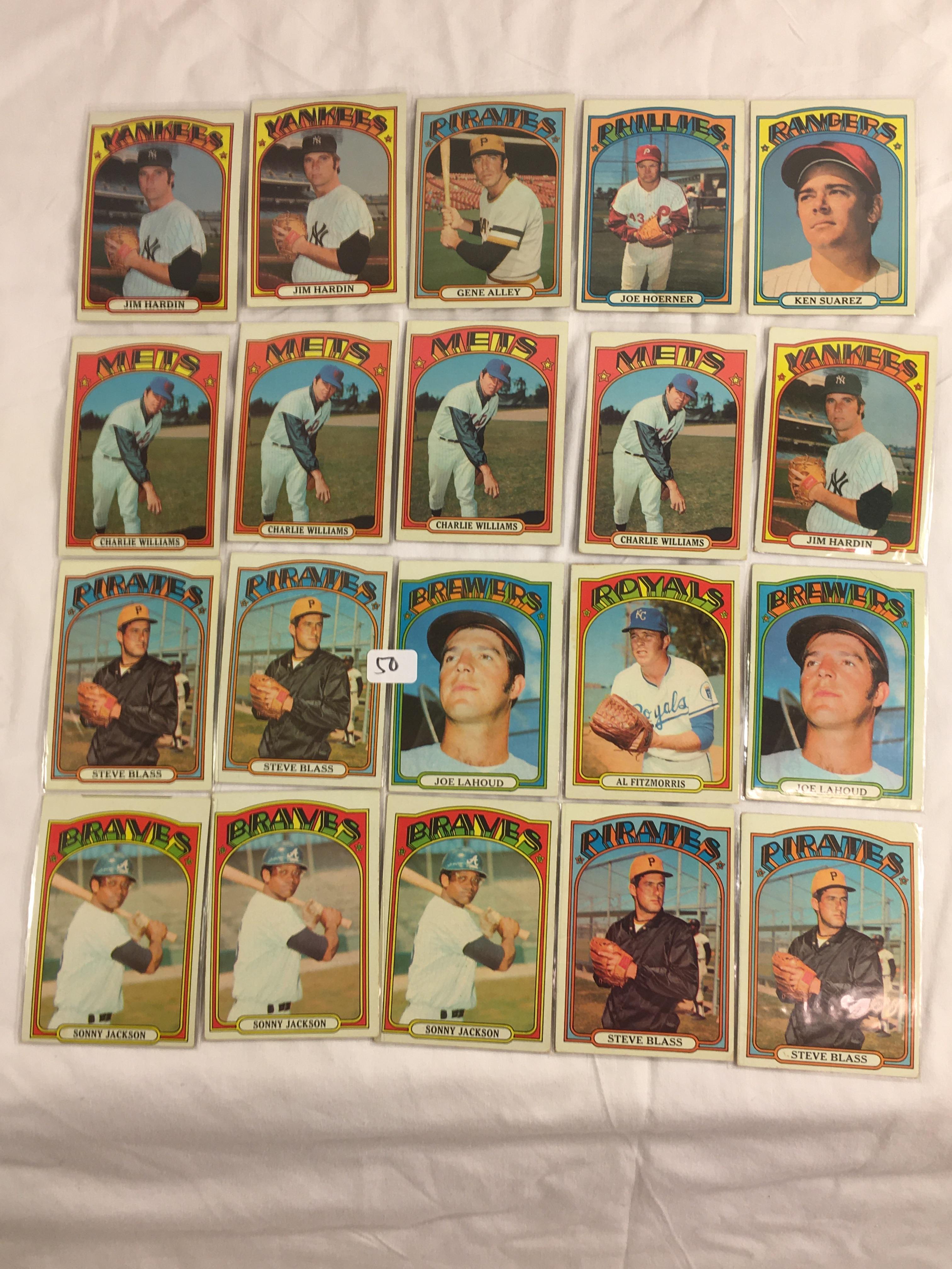 Lot of 20 Pcs Collector Loose Vintage Assorted Players Baseball Cards - See Pictures