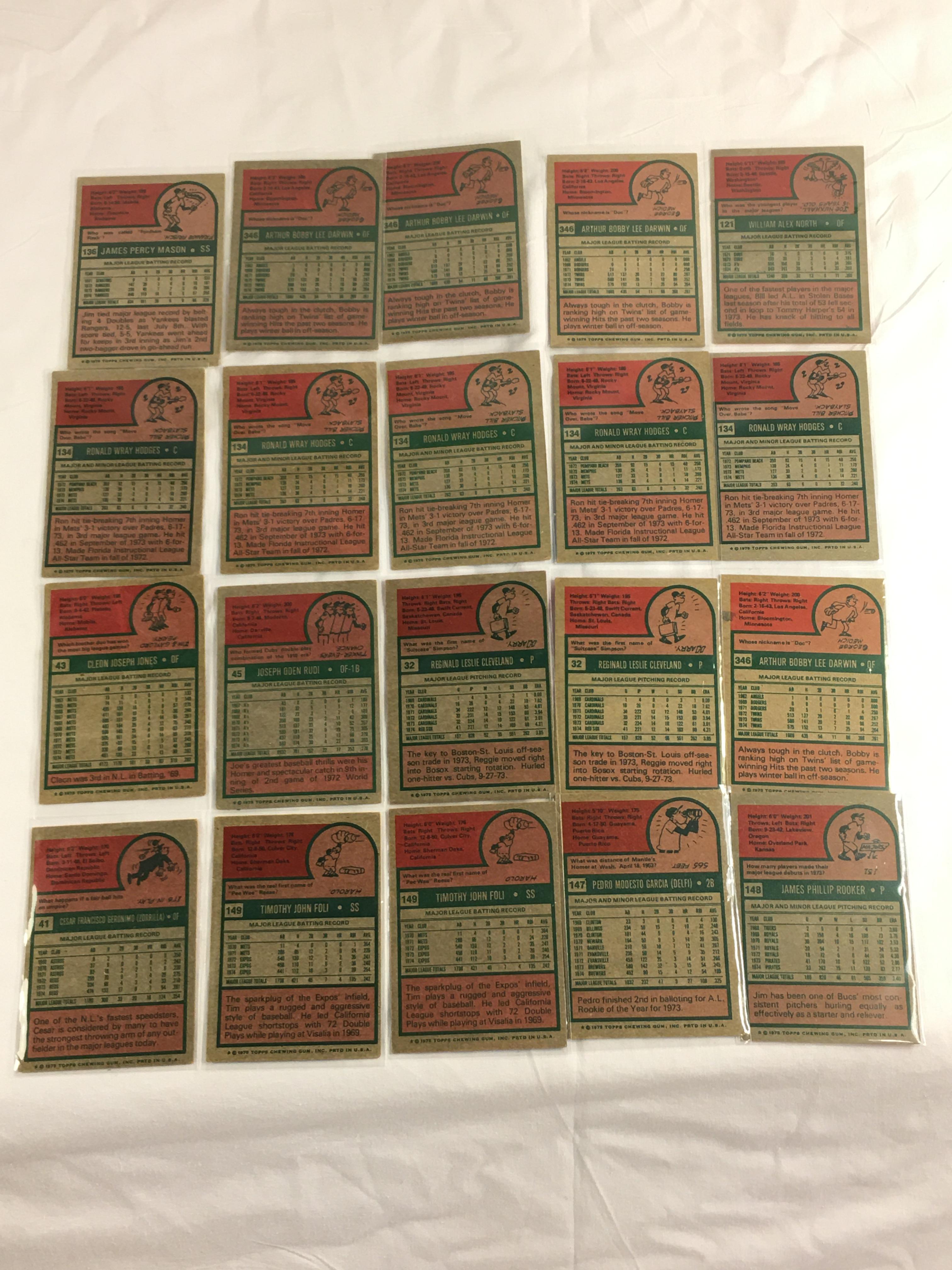 Lot of 20 Pcs Collector Loose Vintage Assorted Players Baseball Cards - See Pictures