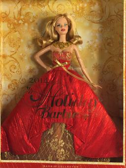 Collector NIP 2014 Mattel Holiday Celebration Barbie Doll 11-12" Tall Doll - See Pictures